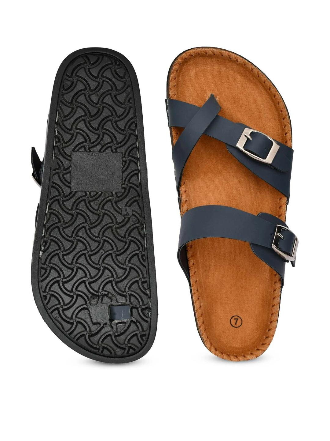 VATELIO Men Synthetic Blue With Backle Fastening Comfort Sandals