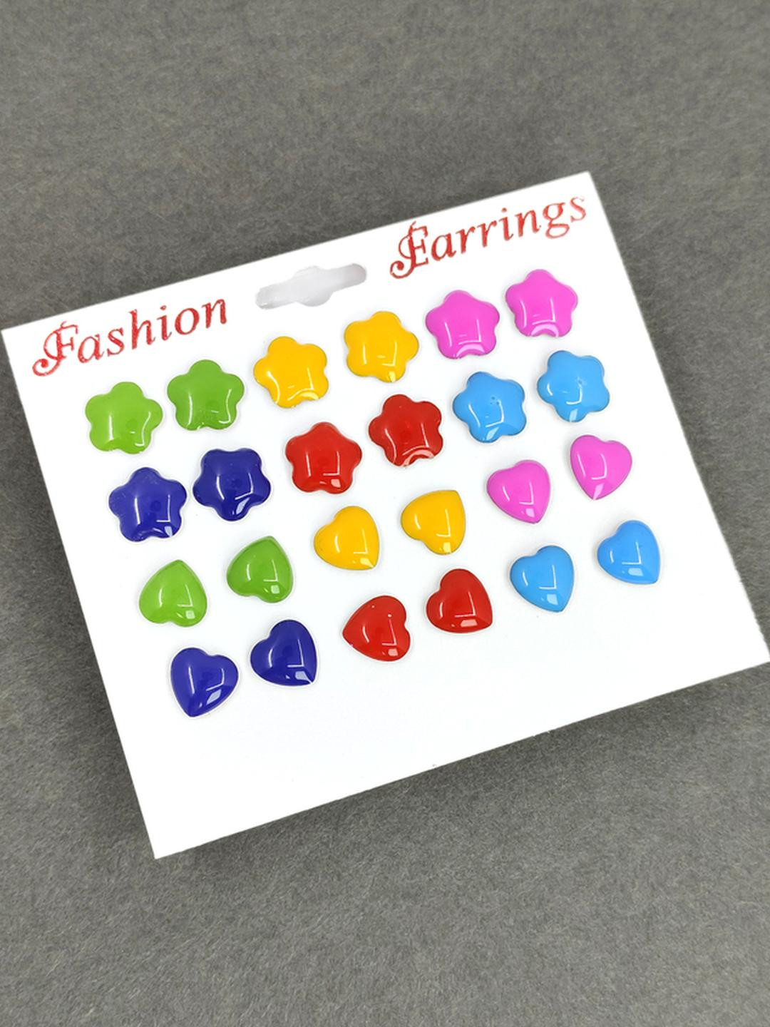 NAVJAI Women Pair Of 12 Geometric Studs Earrings