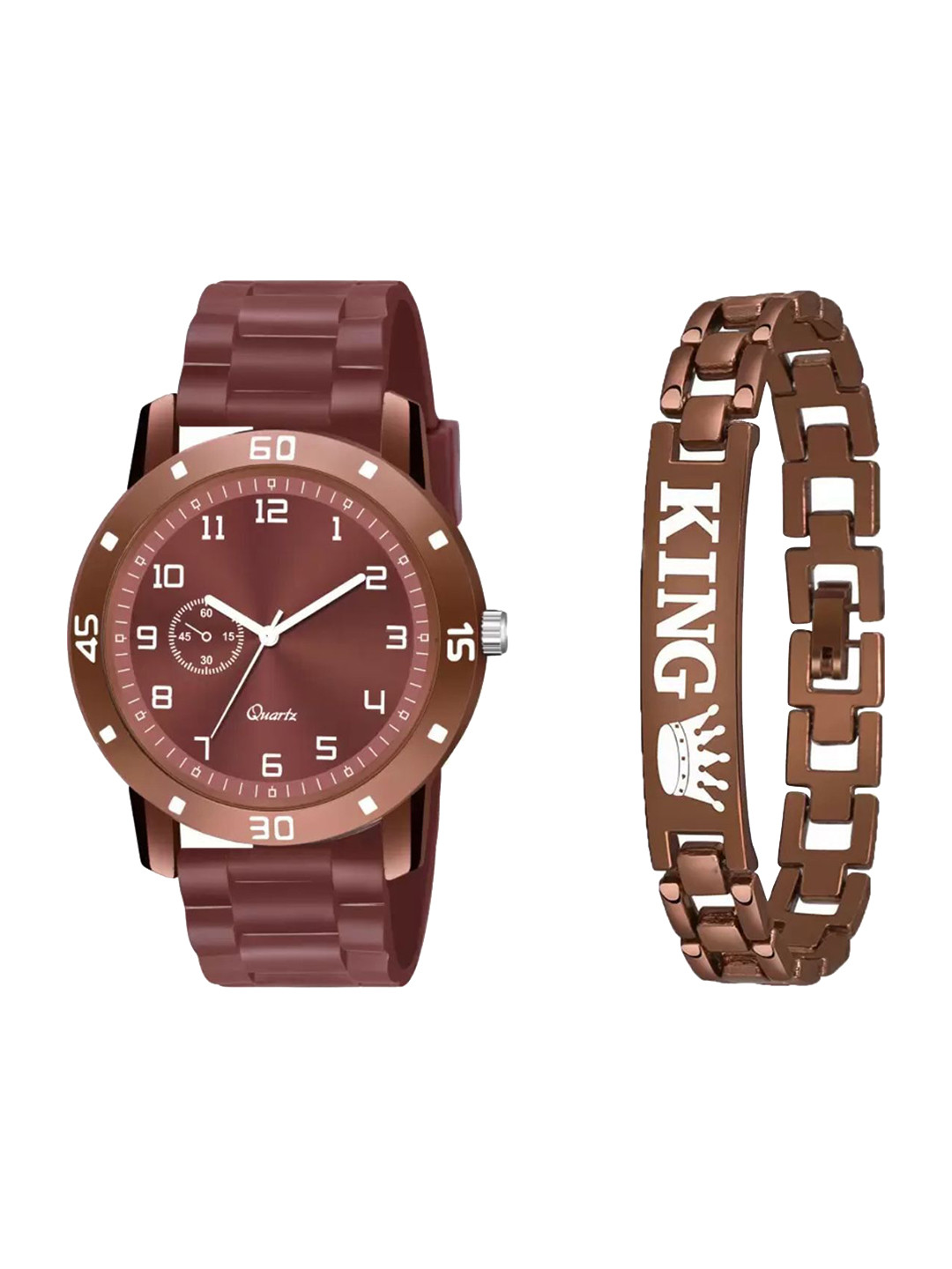 Miss Perfect Men Pack of 2 Analogue Watch & Bracelet ACC70