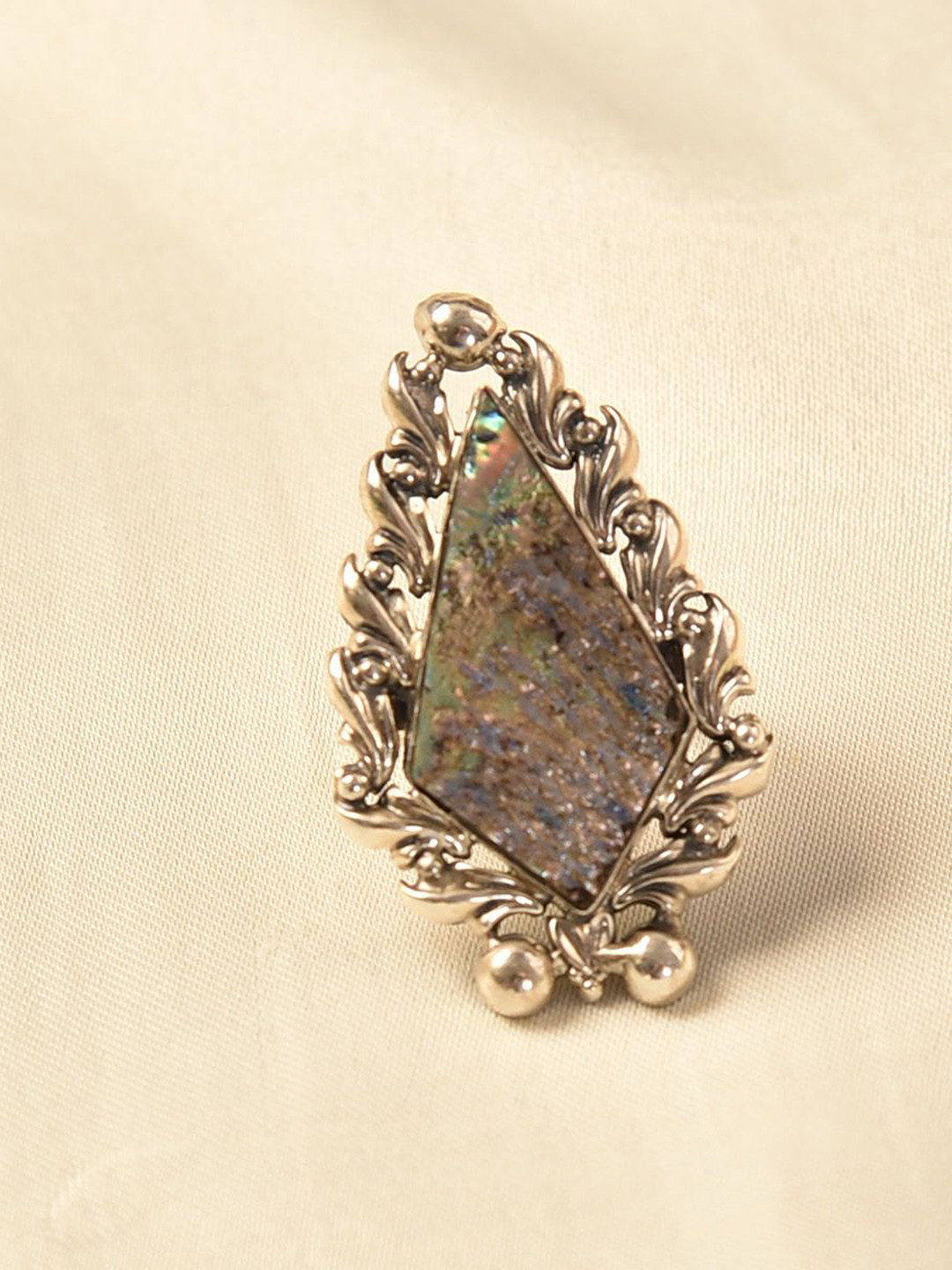 JAYPORE Textured Adjustable Finger Ring