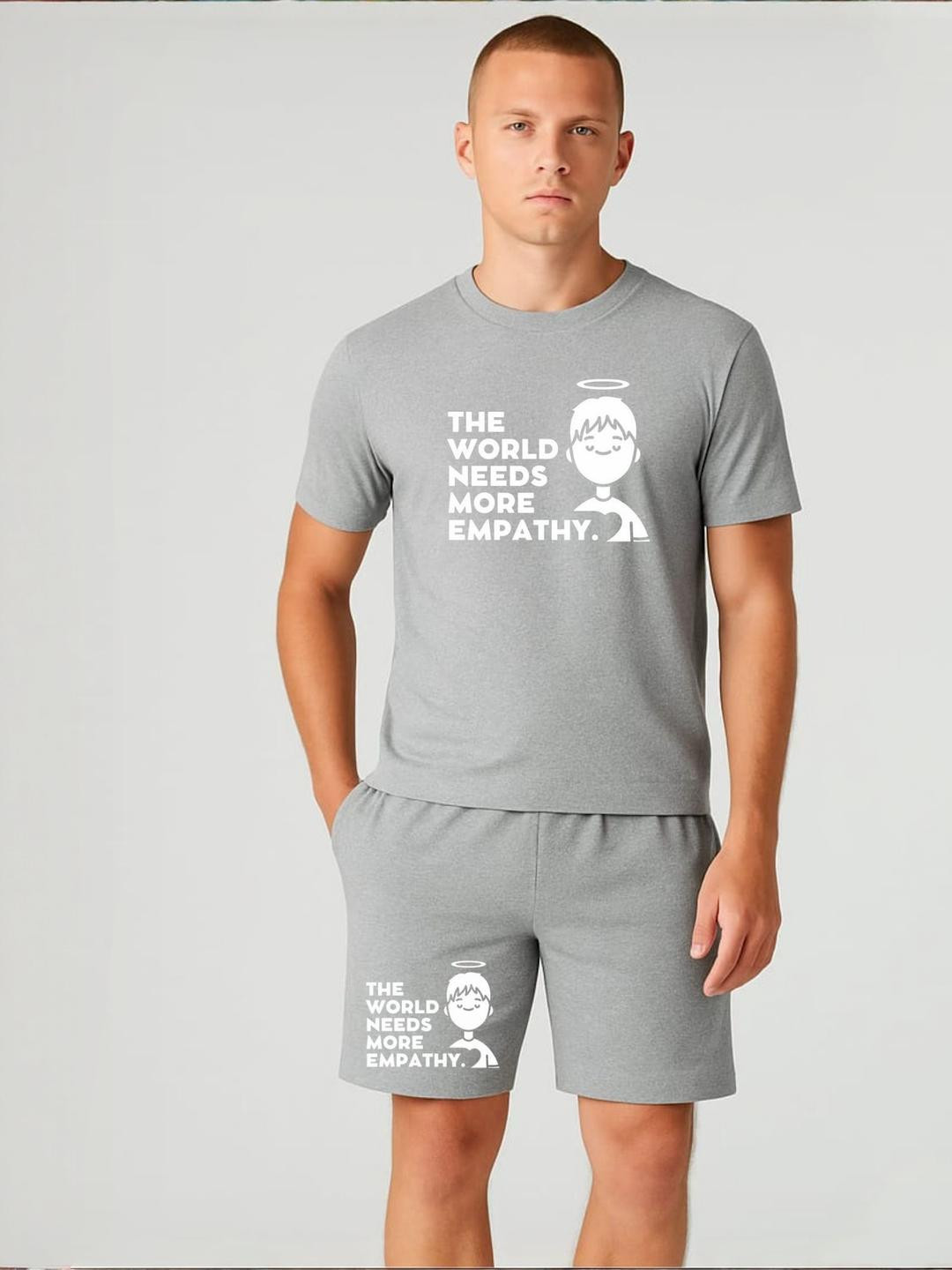 FABSTIEVE Men More empathy Printed Round Neck T-Shirt With Shorts Co-ords