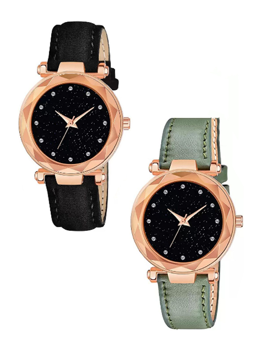 Miss Perfect Women Embellished Dial & Leather Straps Analogue Watch DF3