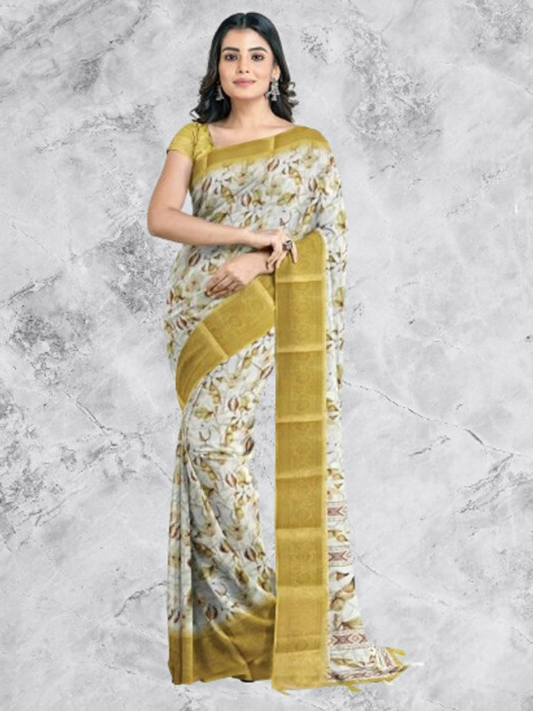 SSHAGUN LIFESTYLE Floral Print Bandhani Saree