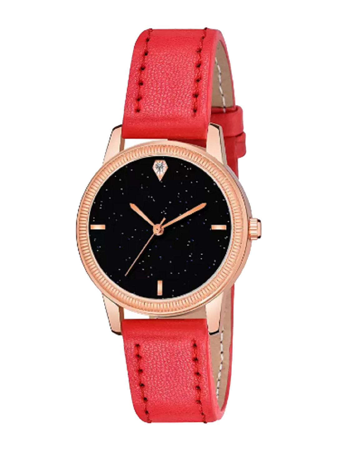 Miss Perfect Women Embellished Dial & Leather Textured Straps Analogue Watch DF248