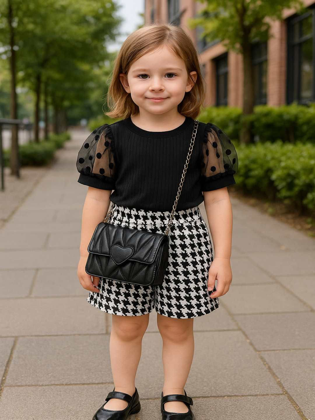 Ninas Girls Short Sleeves Top With Shorts