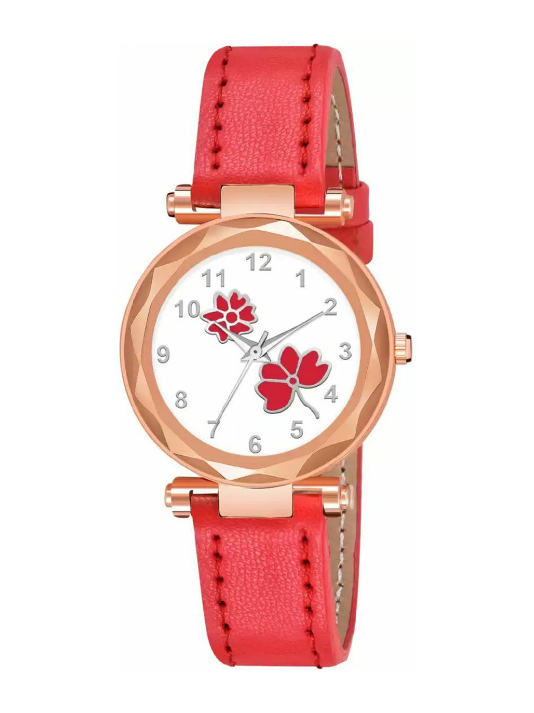 Miss Perfect Women Embellished Dial & Leather Textured Straps Analogue Watch YP106