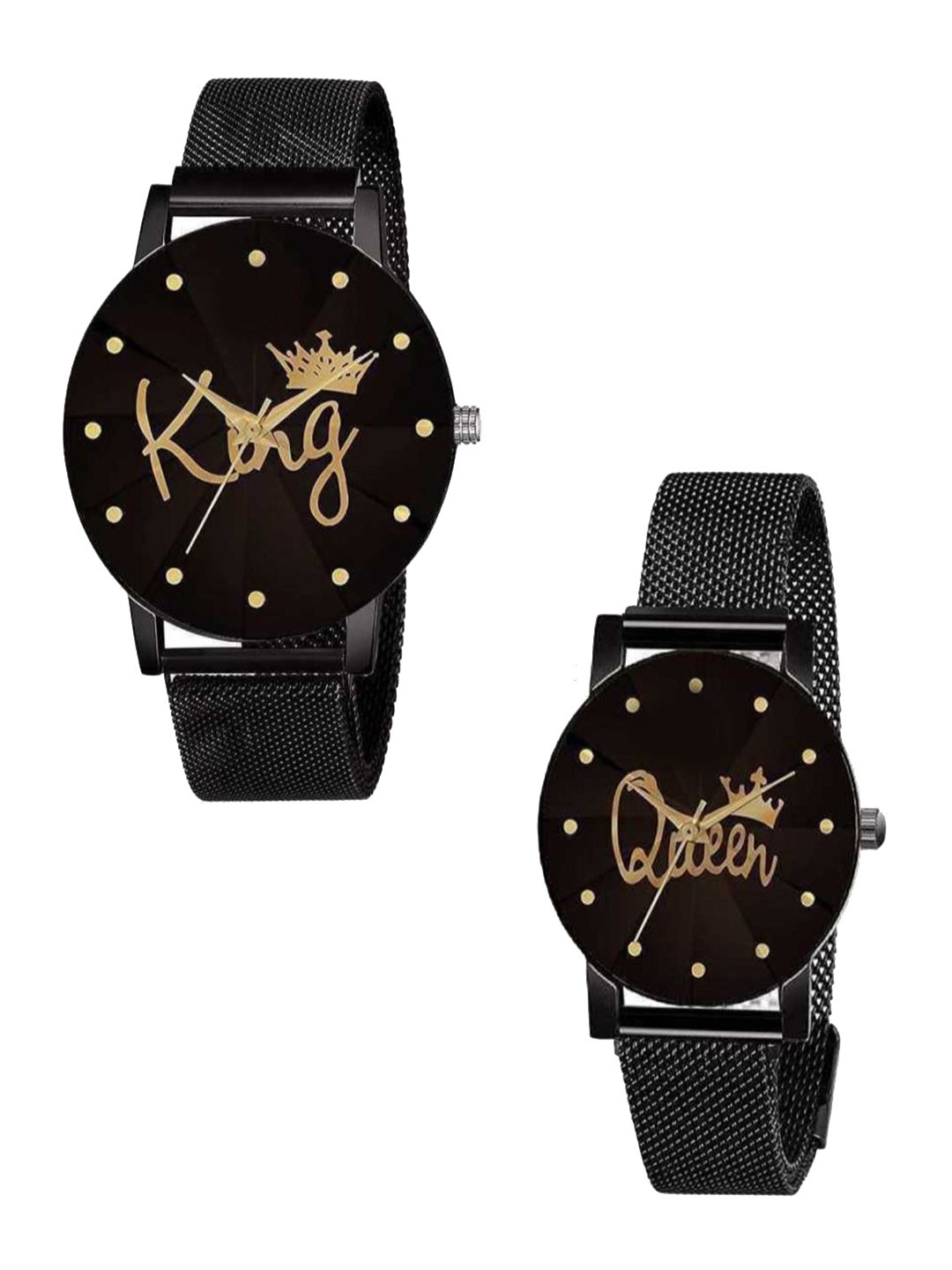 Miss Perfect Unisex Printed Dial & Bracelet Style Straps Analogue Couple Watch TrM84