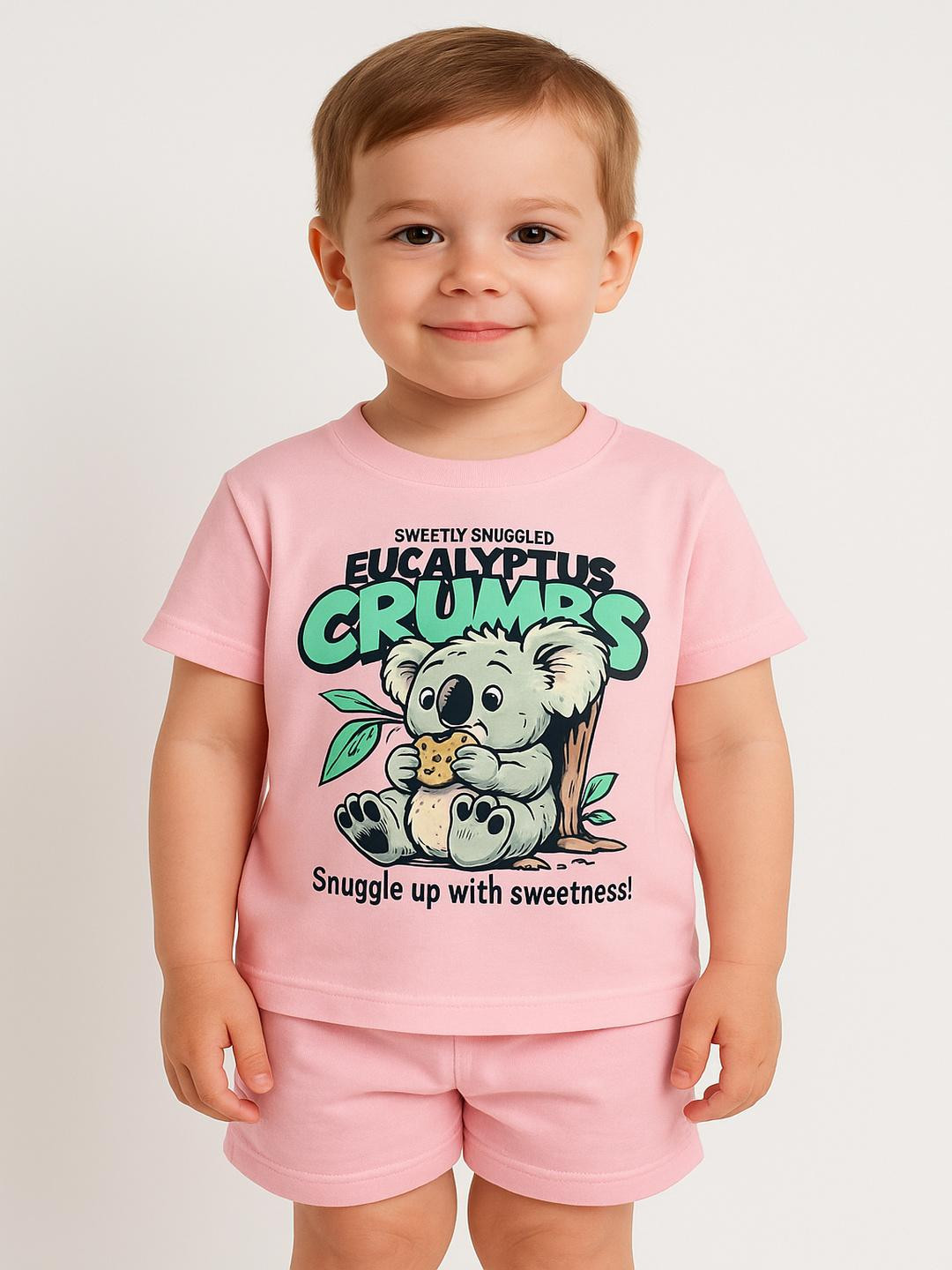 Finiks Kids-Unisex Pink Pure Cotton  Clothing Set