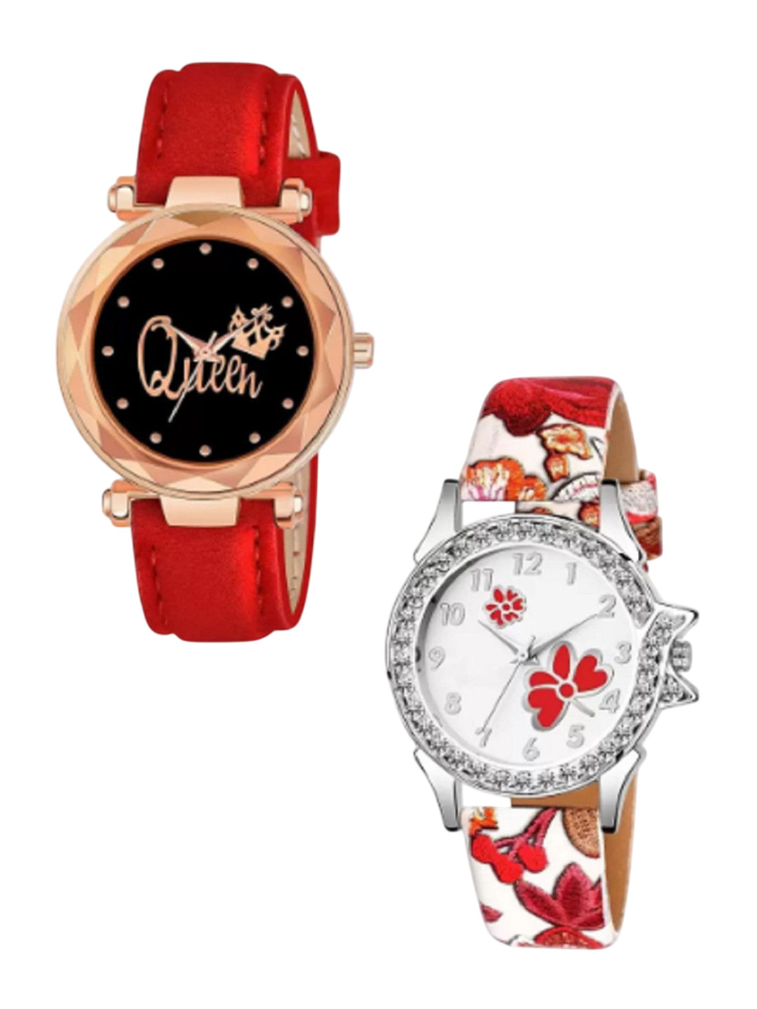 Miss Perfect Women Printed Dial & Leather Straps Analogue 2 Watch LJ240