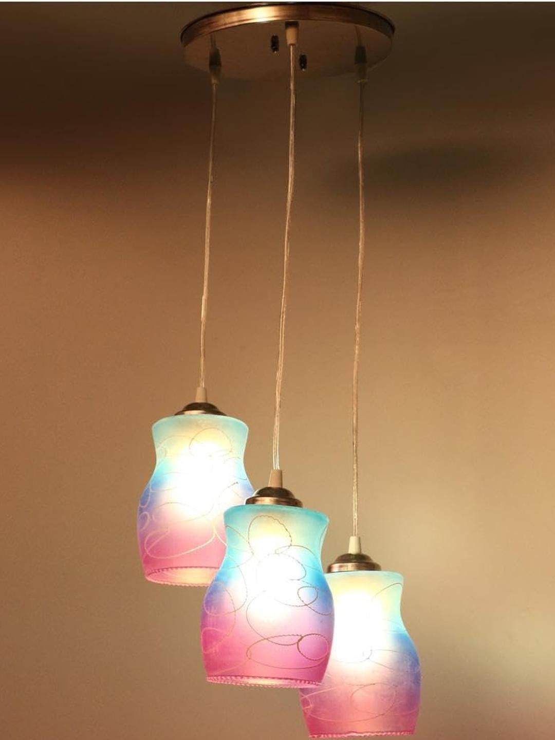 SOMIL Pink Glass Cylinder Ceiling Lamps