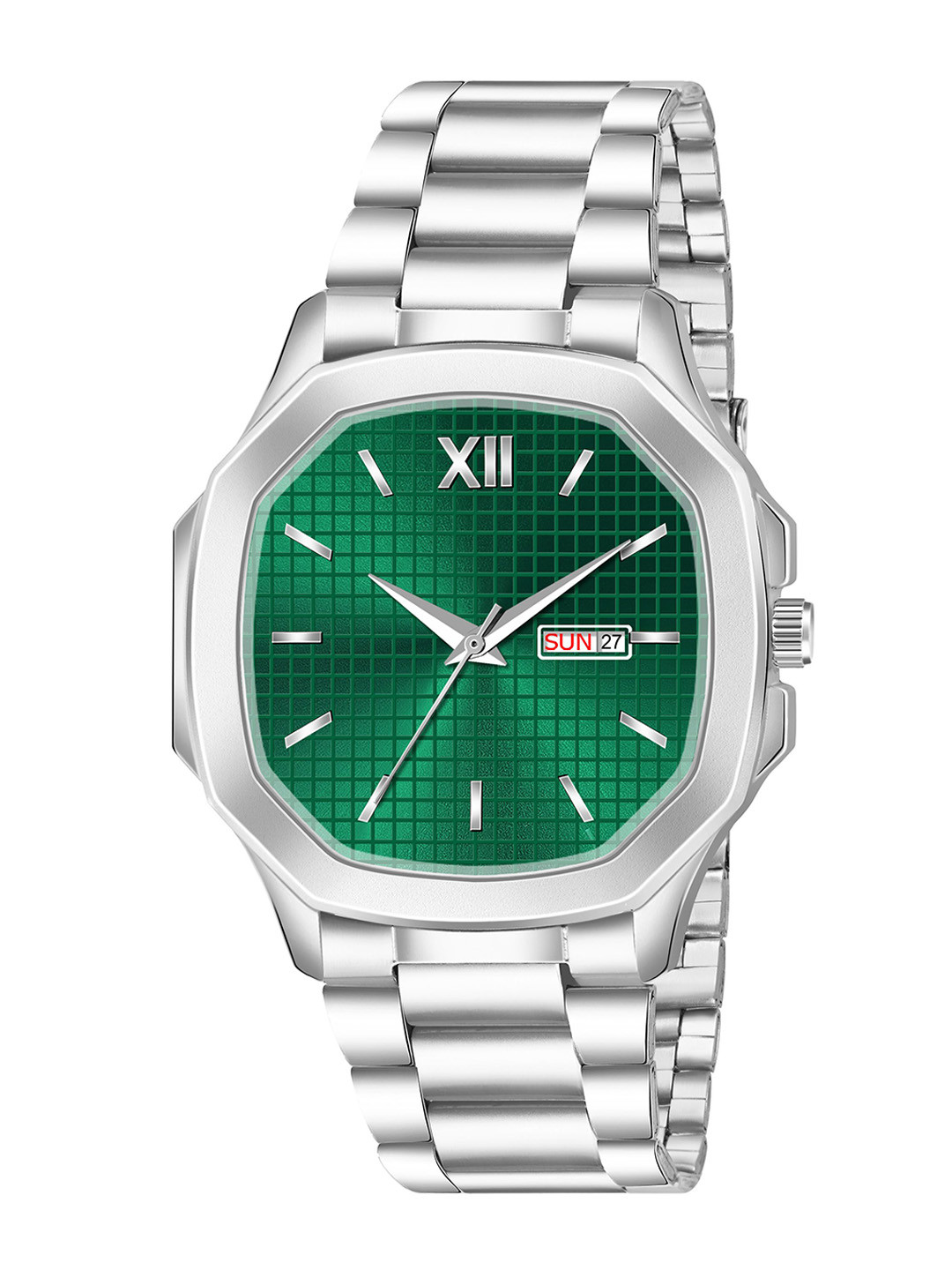 FROZIL Men Patterned Dial & Stainless Steel Straps Analogue Watch ARABIC GREEN