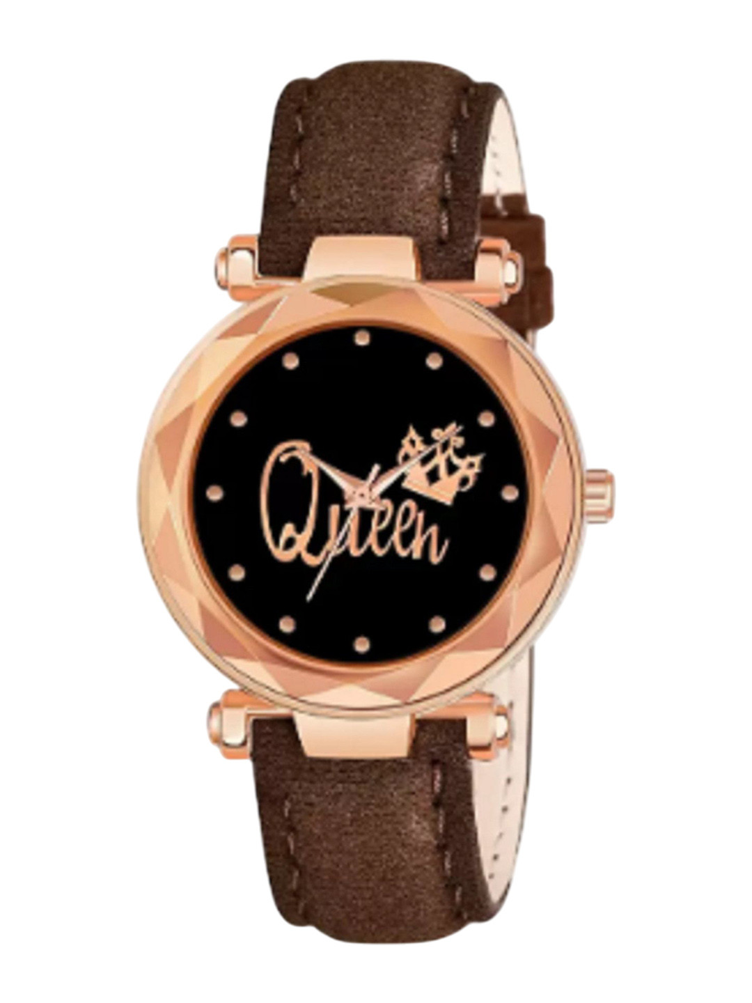 Miss Perfect Women Embellished Dial & Leather Textured Straps Analogue Watch jk_799