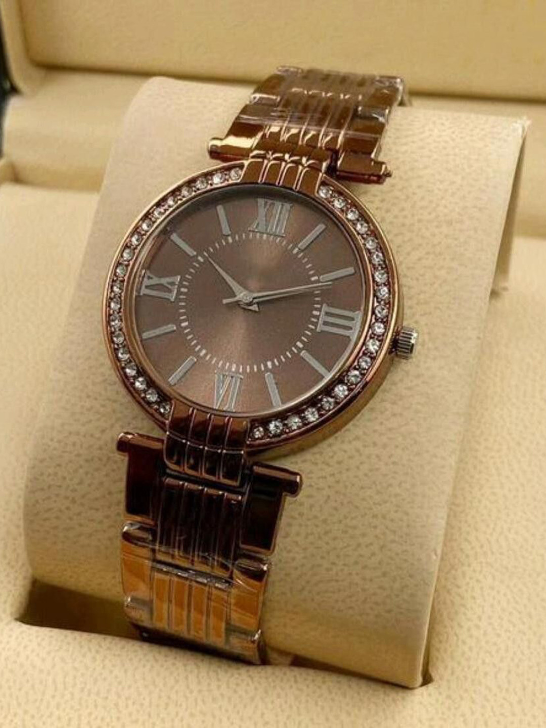 Miss Perfect Women Embellished Dial & Bracelet Style Straps Analogue Watch Aki34