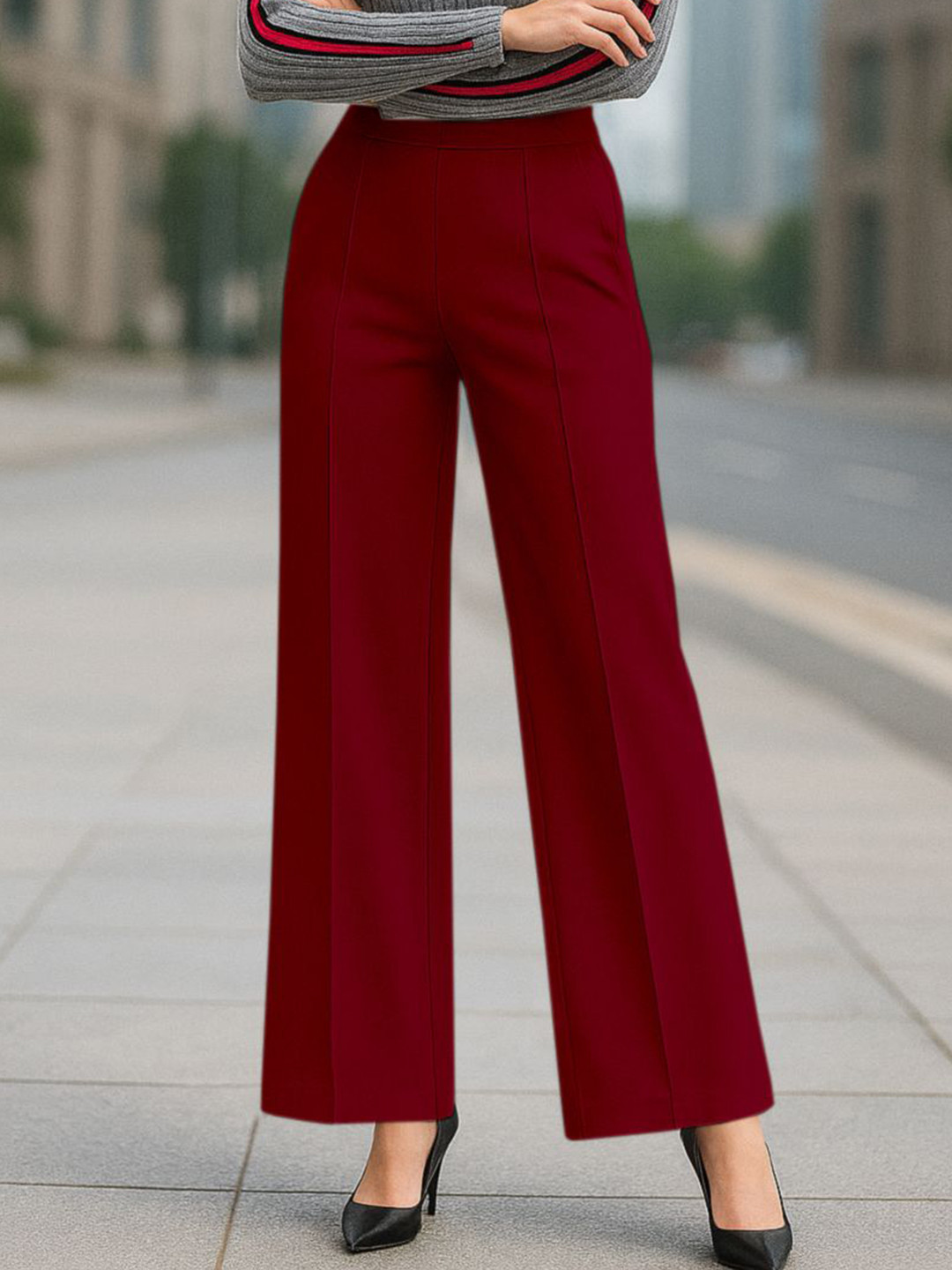 Jinax Women Relaxed Straight Fit Trousers
