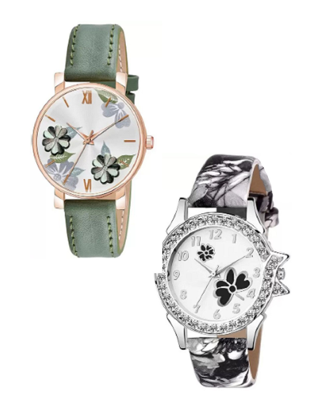 Miss Perfect Women Set of 2 Leather Straps Analogue Watches LJ246