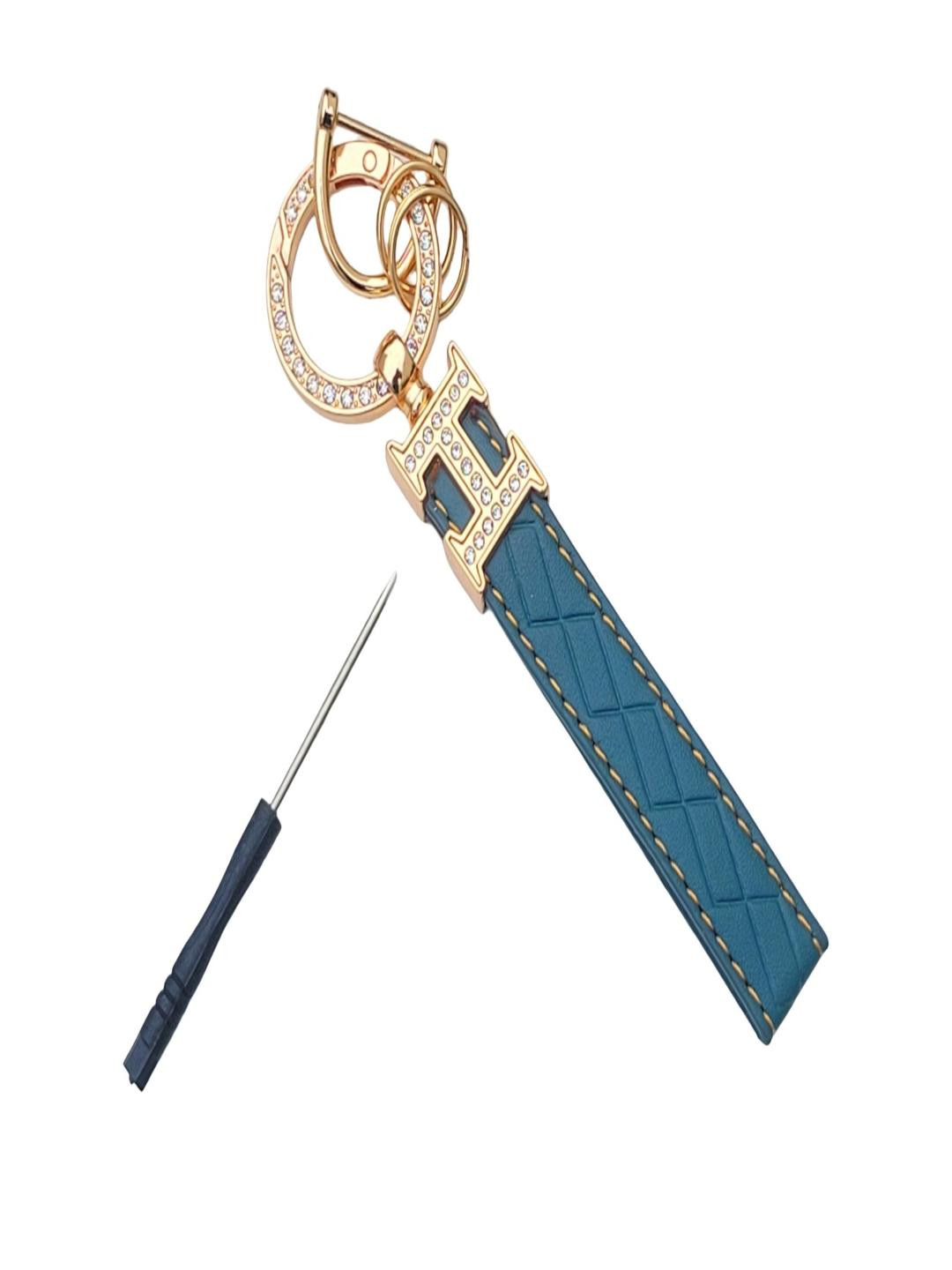 ADOREAL Blue Leather Key Chain