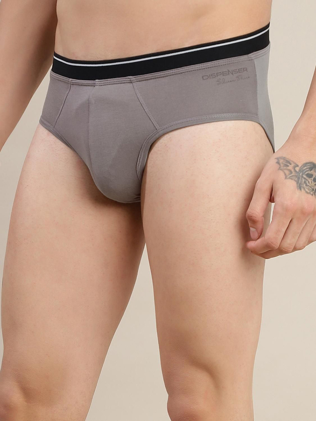 DISPENSER Micromodal Mid-Rise Basic Briefs RE-S1-SILVER-BRIEF-M-SILVER