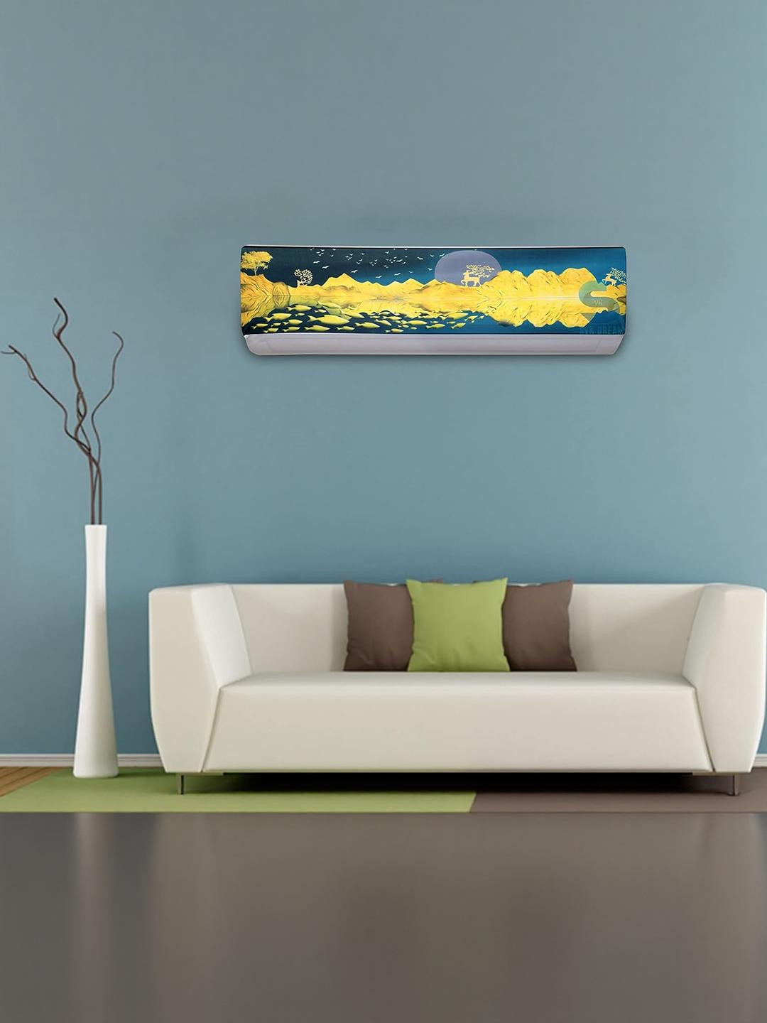 4square Multicolour Printed Cotton AC Cover