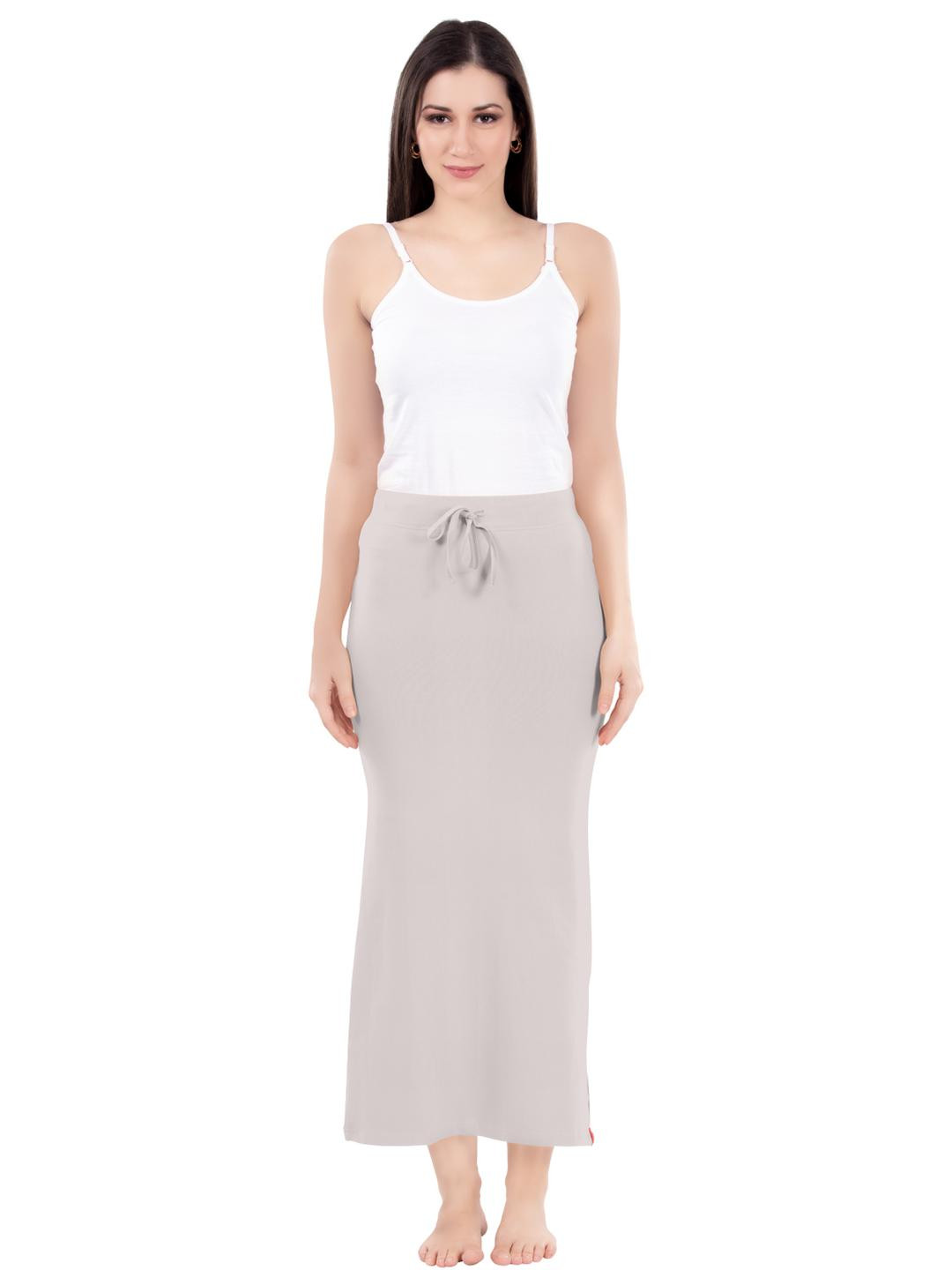 DIGSEL COOL COTTON Women Ash Elastane Cotton Saree Shapewear