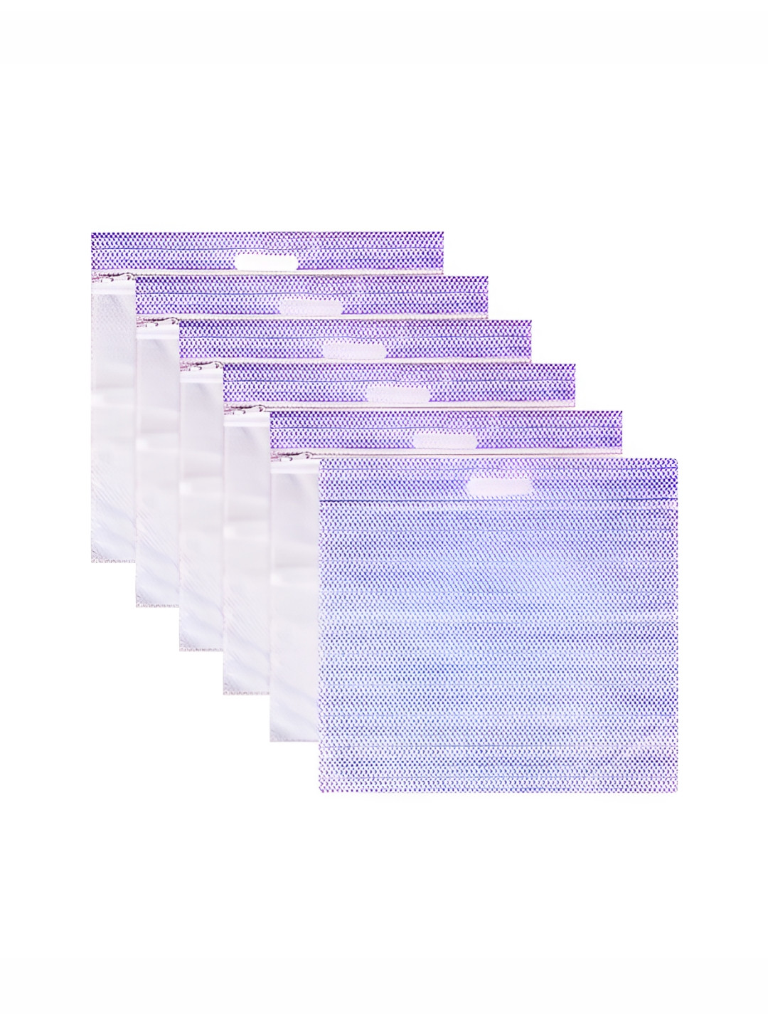 Aura Purple & Transparent 6 Pieces Single Packing Top Visible Window Saree Bag