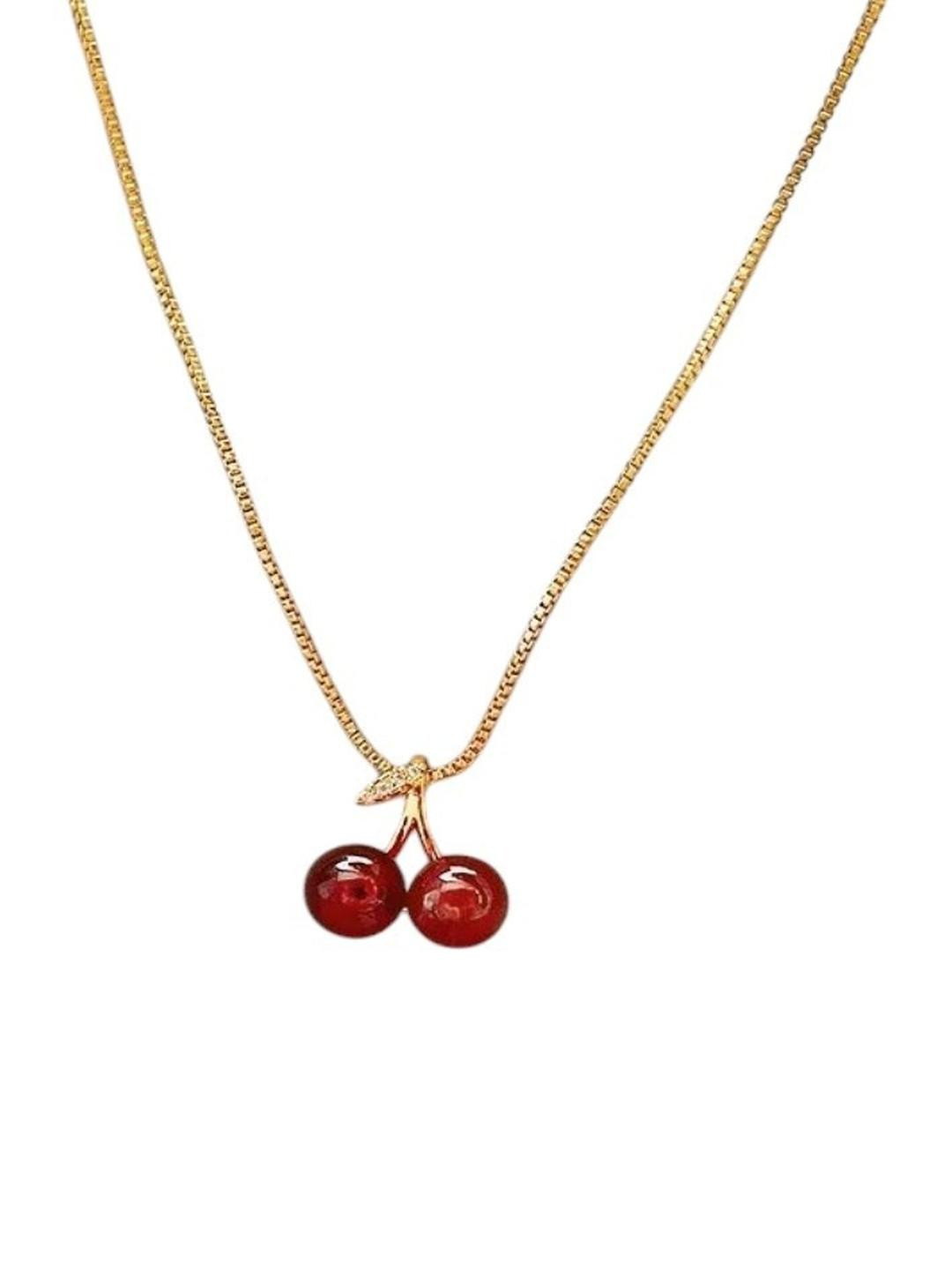 ARISTAL Jewellery Unisex Red Cherry Gold-Plated Necklace