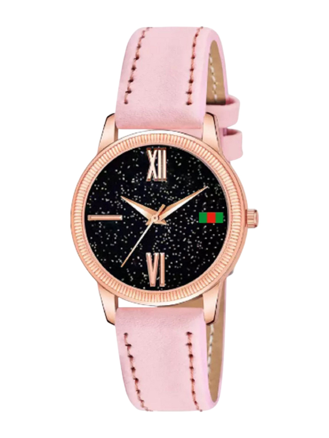 Miss Perfect Women Embellished Dial & Leather Textured Straps Analogue Watch PL446