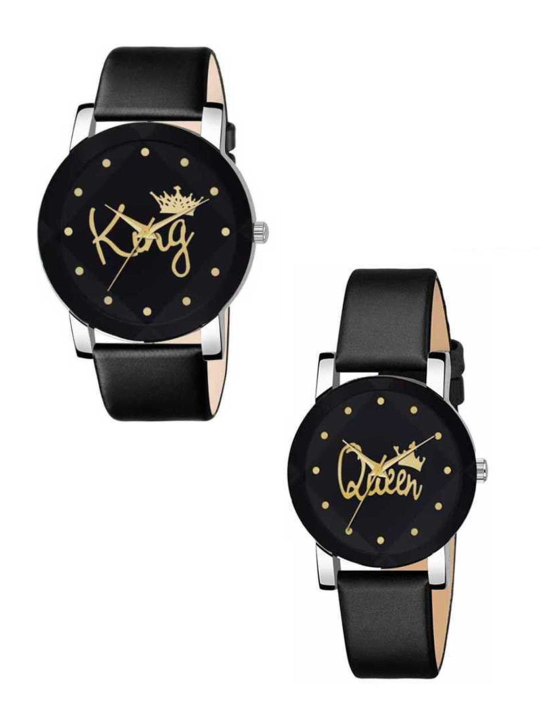 Miss Perfect Unisex Set of 2 Leather Straps Analogue Watches PayM360