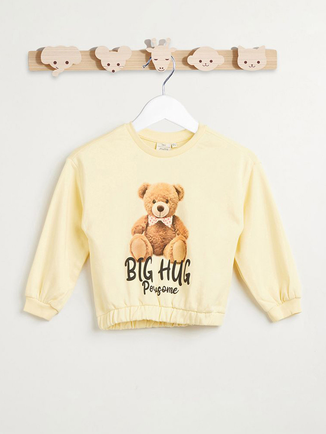Juniors by Babyshop Girls Bear Printed Cotton Sweatshirt