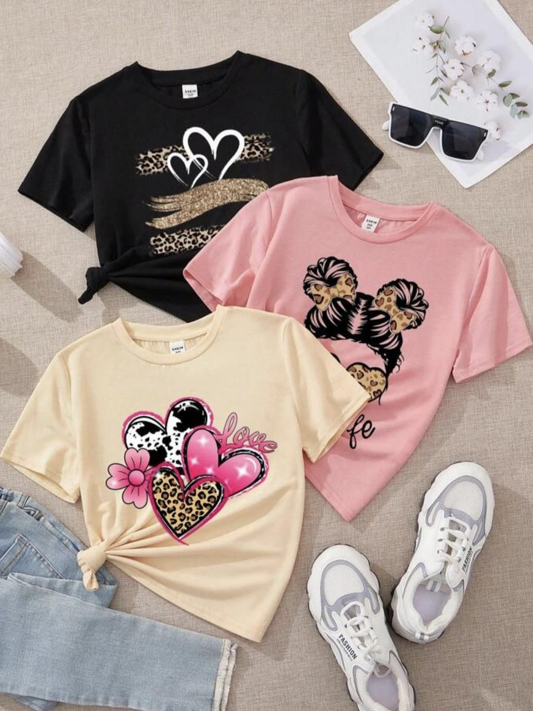 DAMN GUD DG Kids Pack of 3 Printed T-shirt