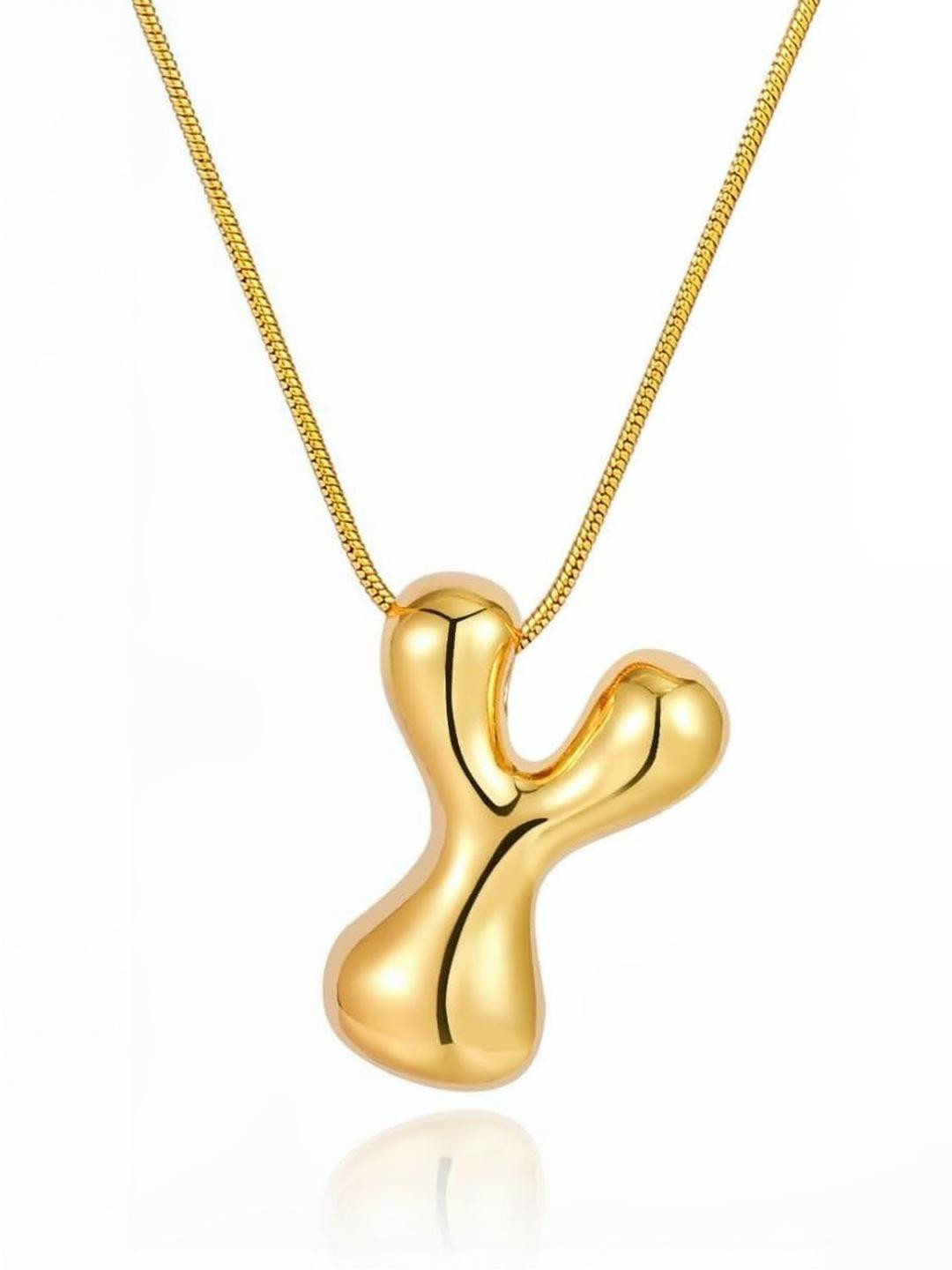 ARISTAL Jewellery Unisex Gold-Plated Letter-Y Minimal Chain