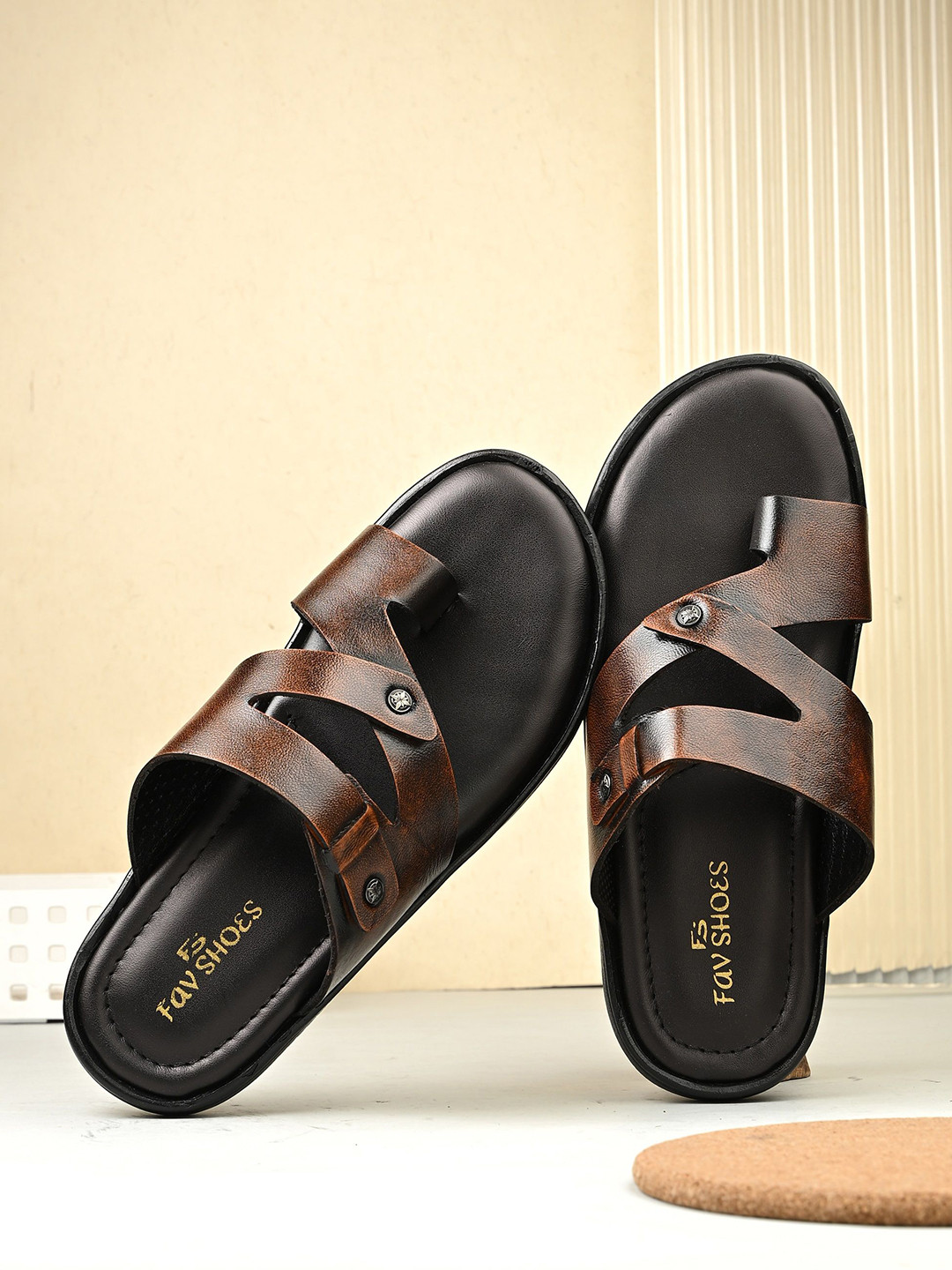 FAV SHOES Men Casual leather Slip-On Comfort Sandals