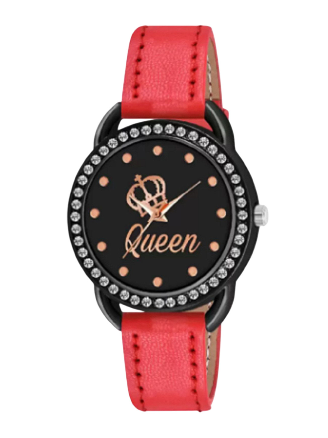 Miss Perfect Women Embellished Dial & Leather Straps Analogue Watch LJ7