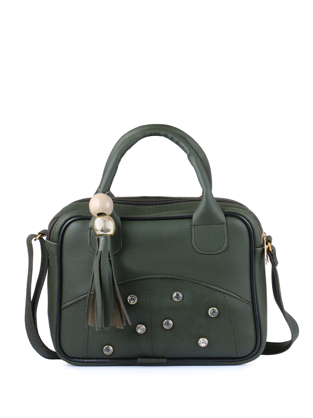 RITUPAL COLLECTION Structured Handheld Bag With Tasselled