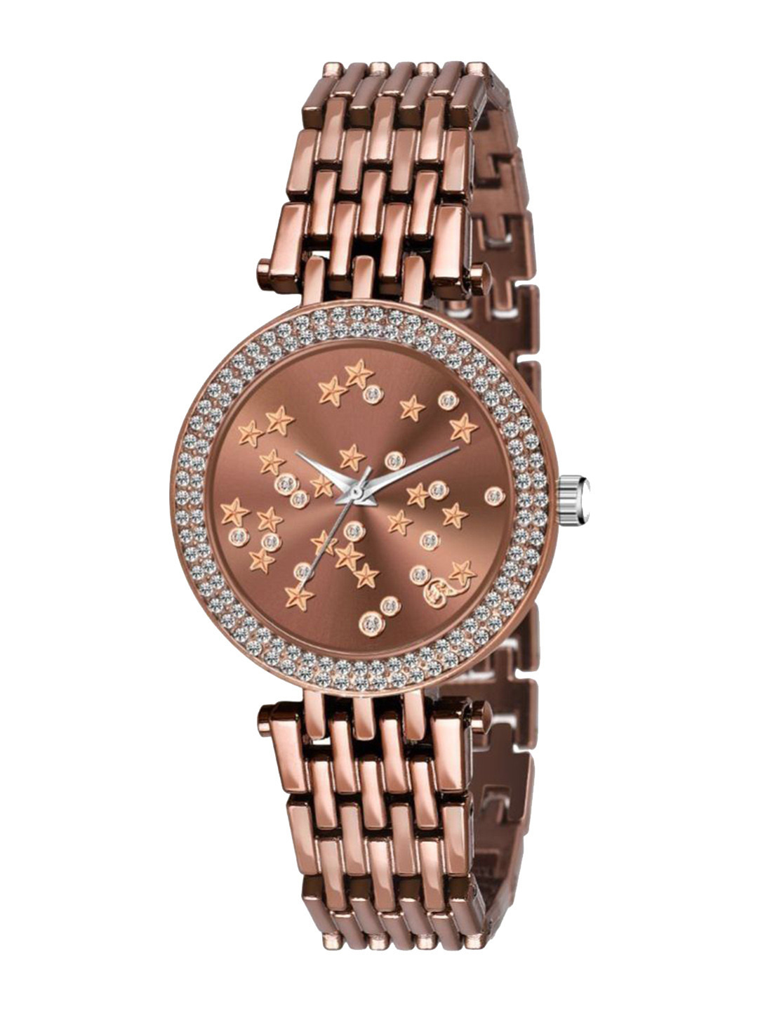 Miss Perfect Women Embellished Dial & Bracelet Style Straps Analogue Watch TrM5