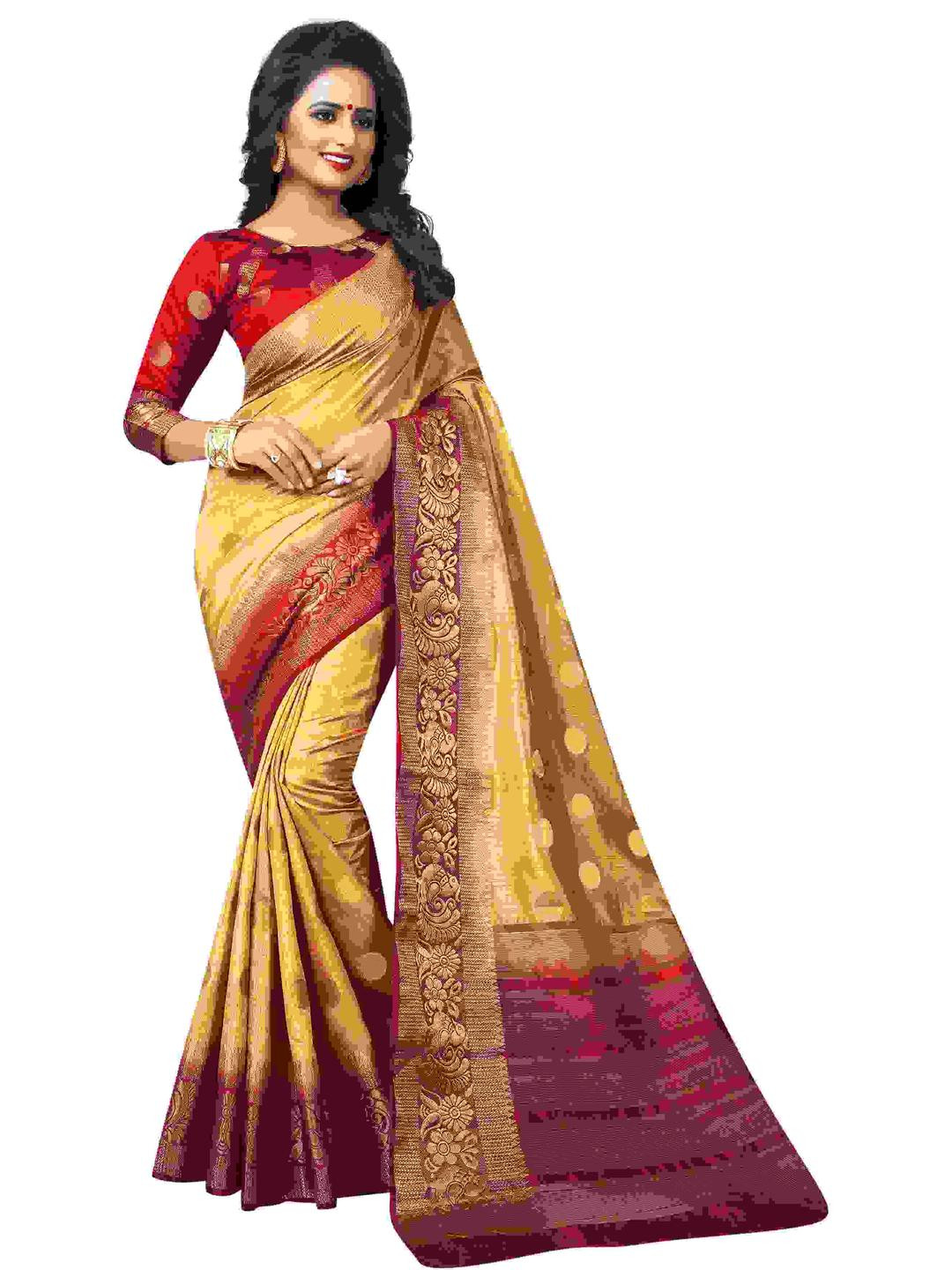 SAARAH Gold Art Silk Kanjeevaram Sarees
