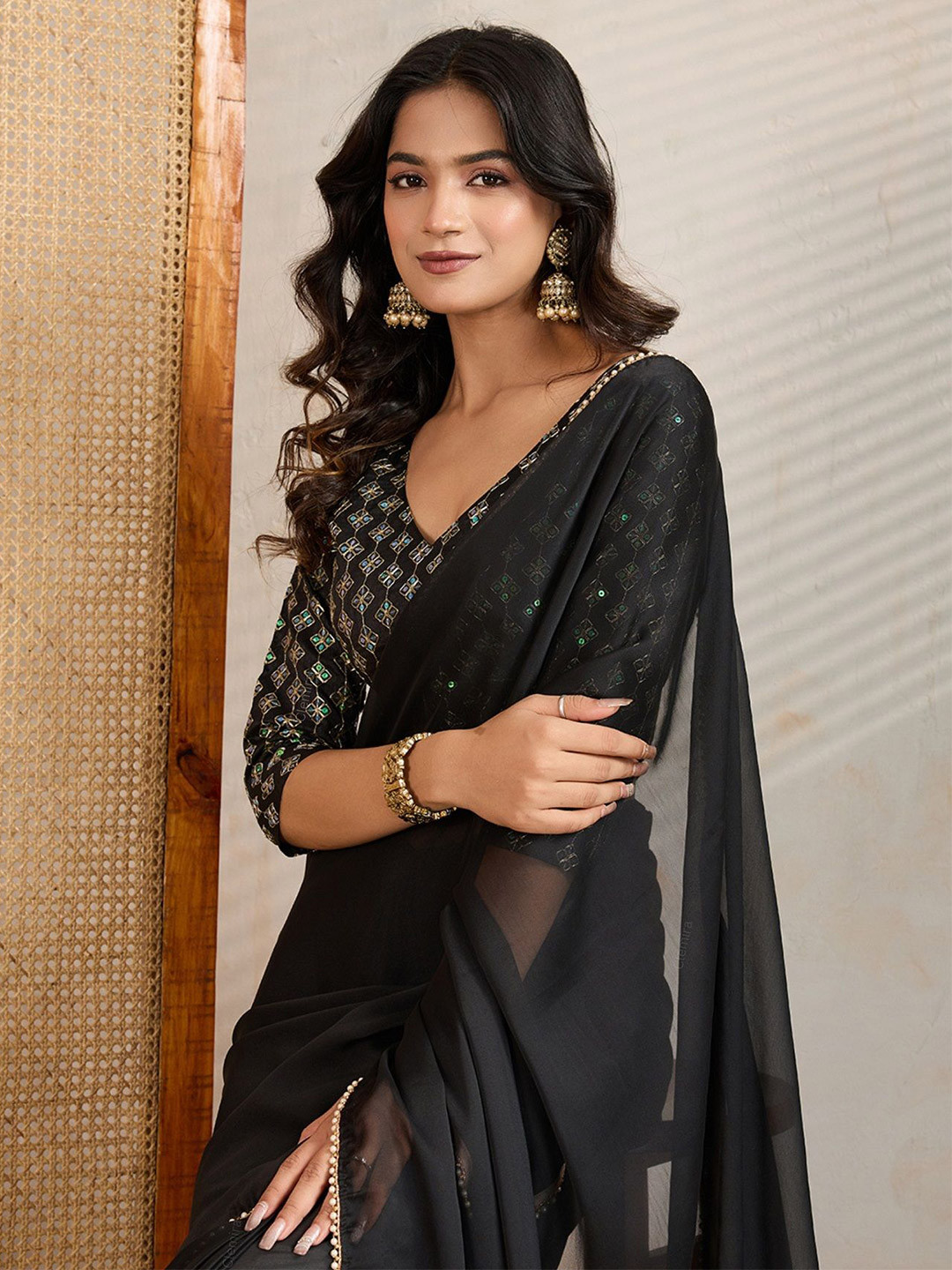 CLEMIRA Embroidered Lace Border Saree
