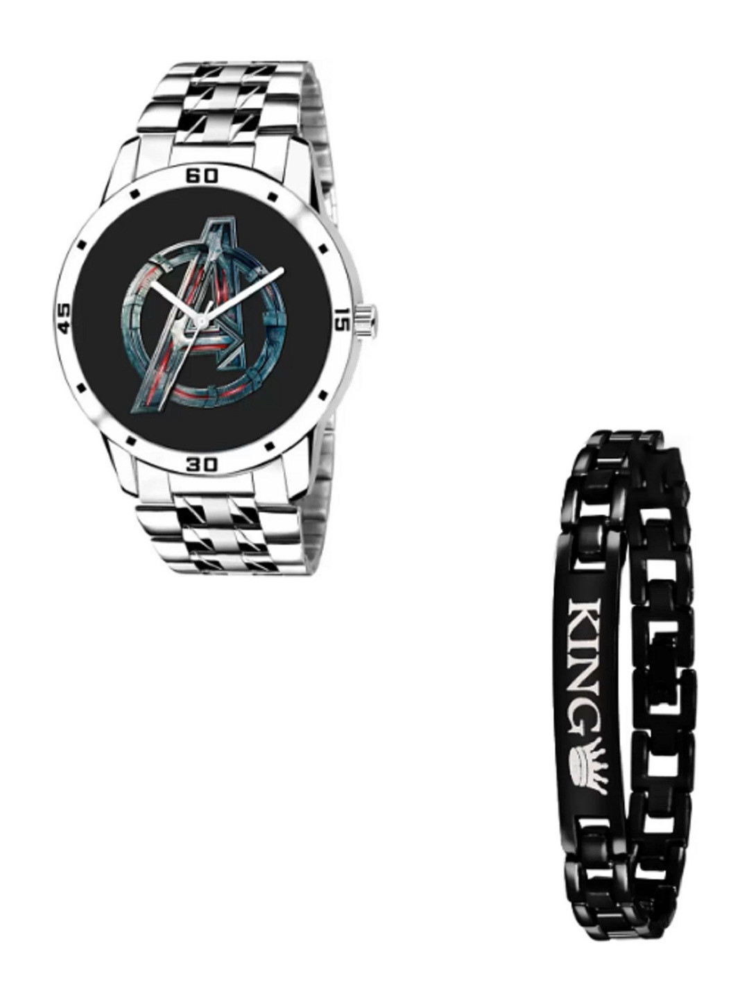 Miss Perfect Men Printed Watch Gift Set ACC370