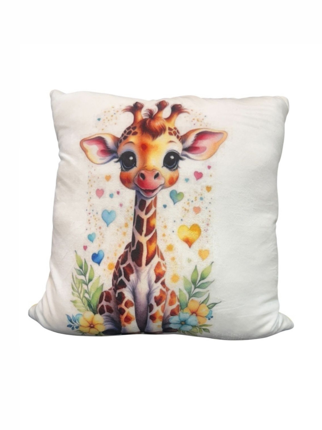 LOMAA White & Brown Animal Printed Square Cushion Cover