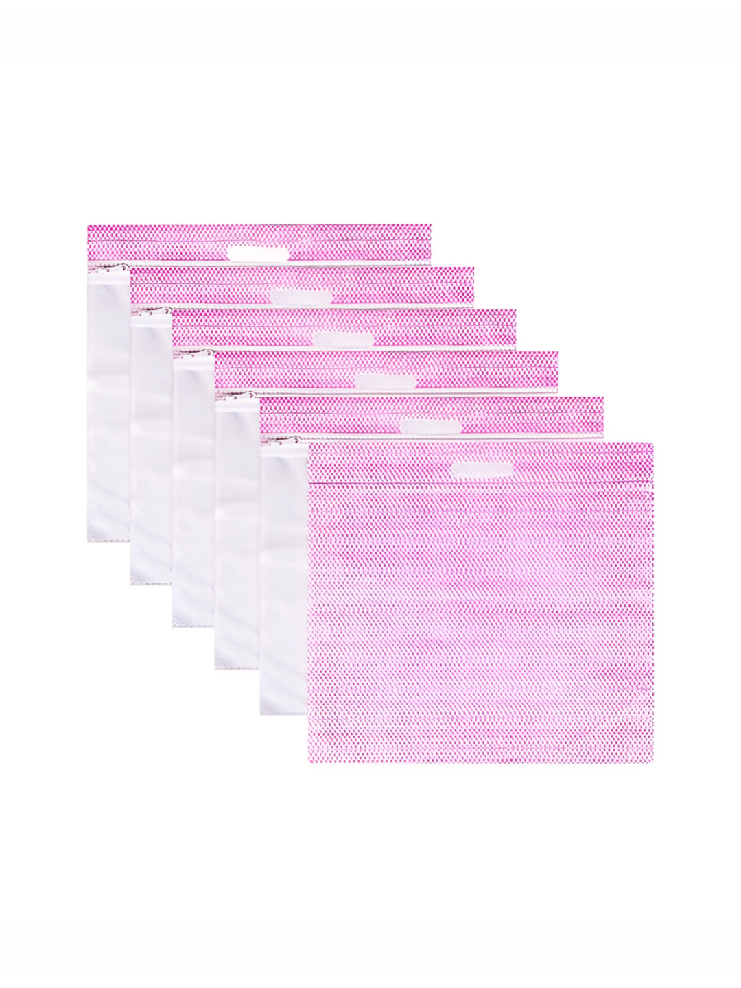 Aura Pink & Transparent 6 Pieces Drawer Organisers With Handles
