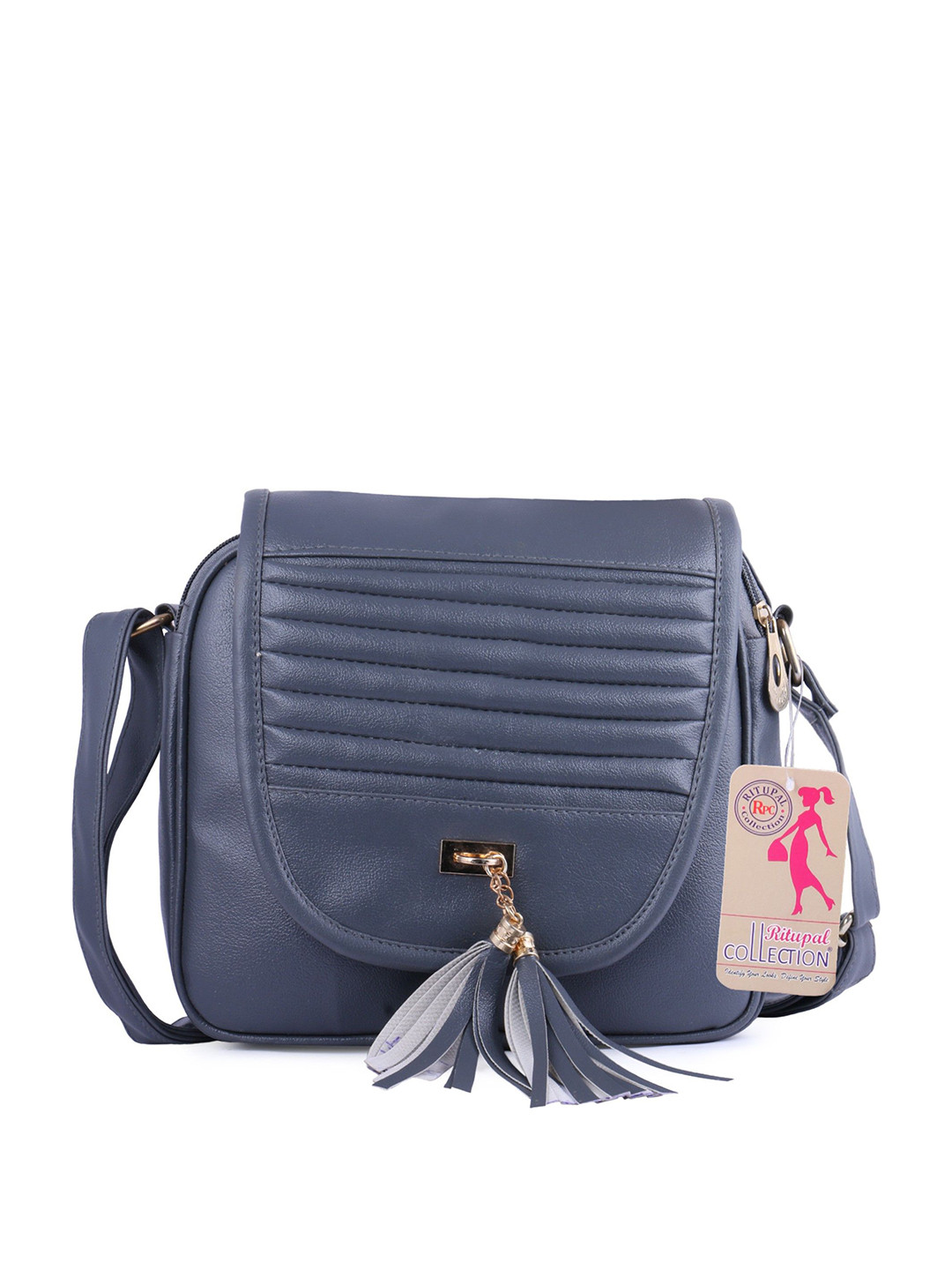 RITUPAL COLLECTION Structured Sling Bag with Tasselled