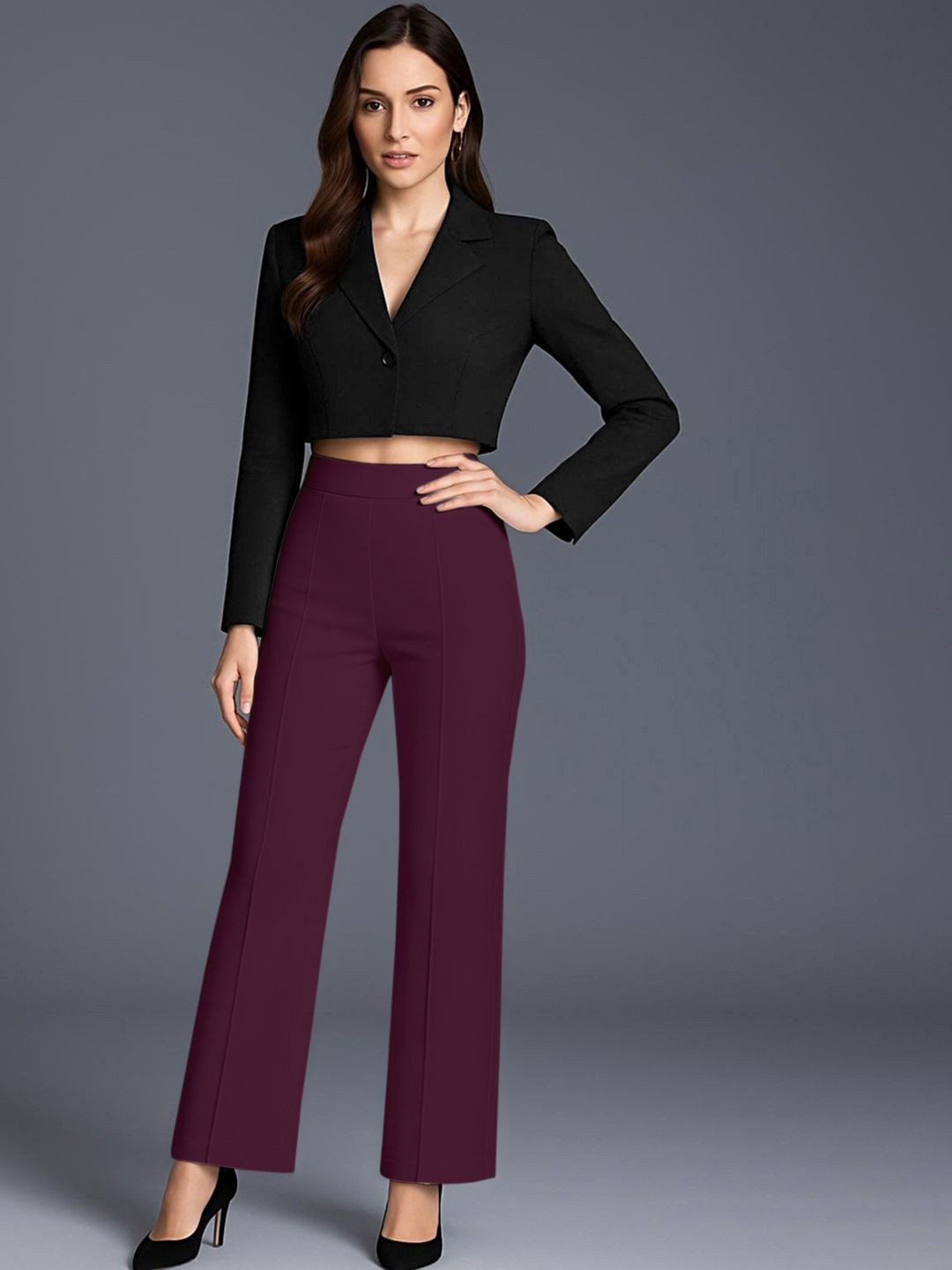 Jinax Women Relaxed Wide Leg Pleated Trouser