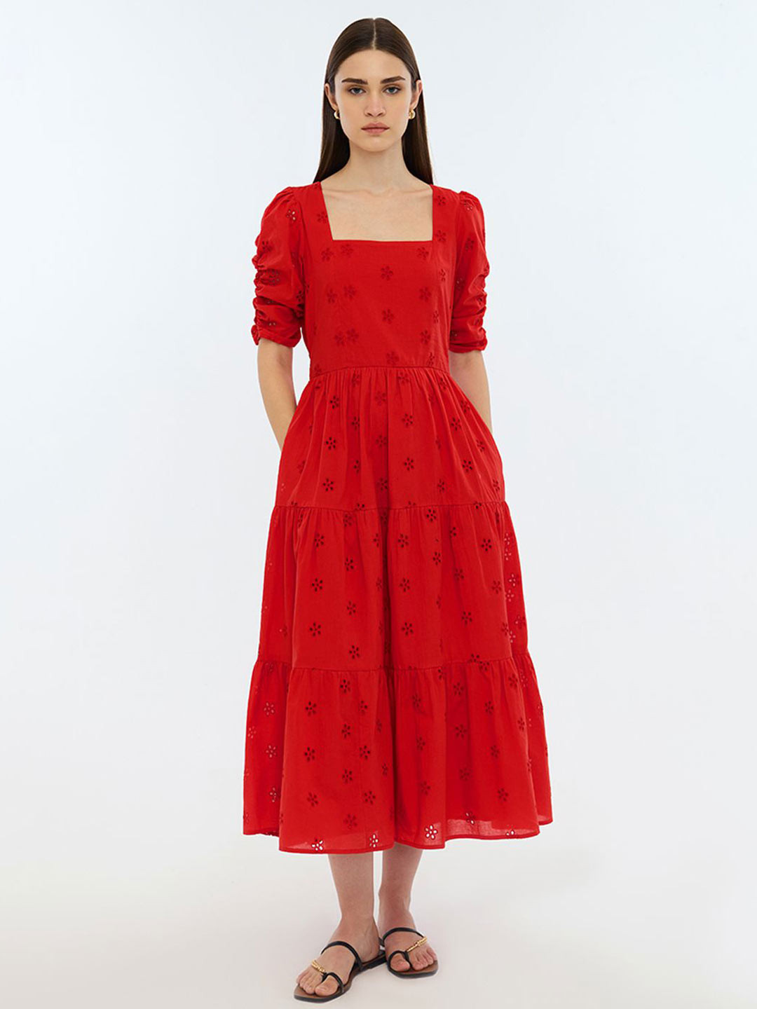 COVER STORY Women Floral Fit & Flare Midi Dress