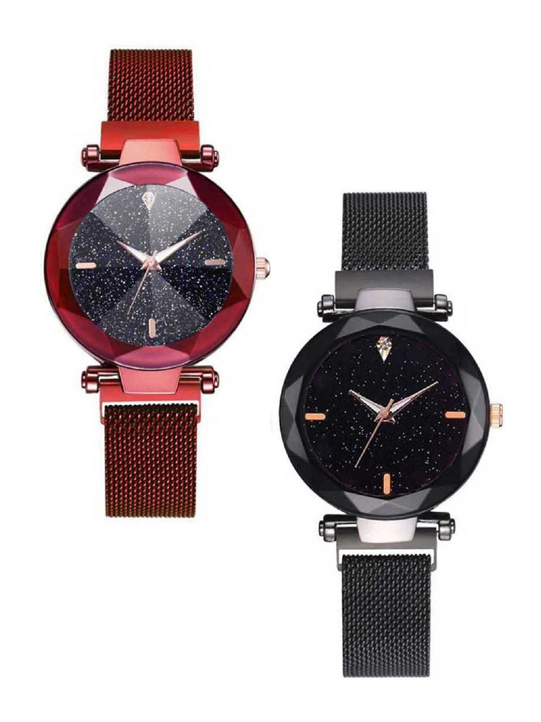 Miss Perfect Women Pack Of 2 Embellished Dial & Bracelet Style Strap Analogue Watch ar1391