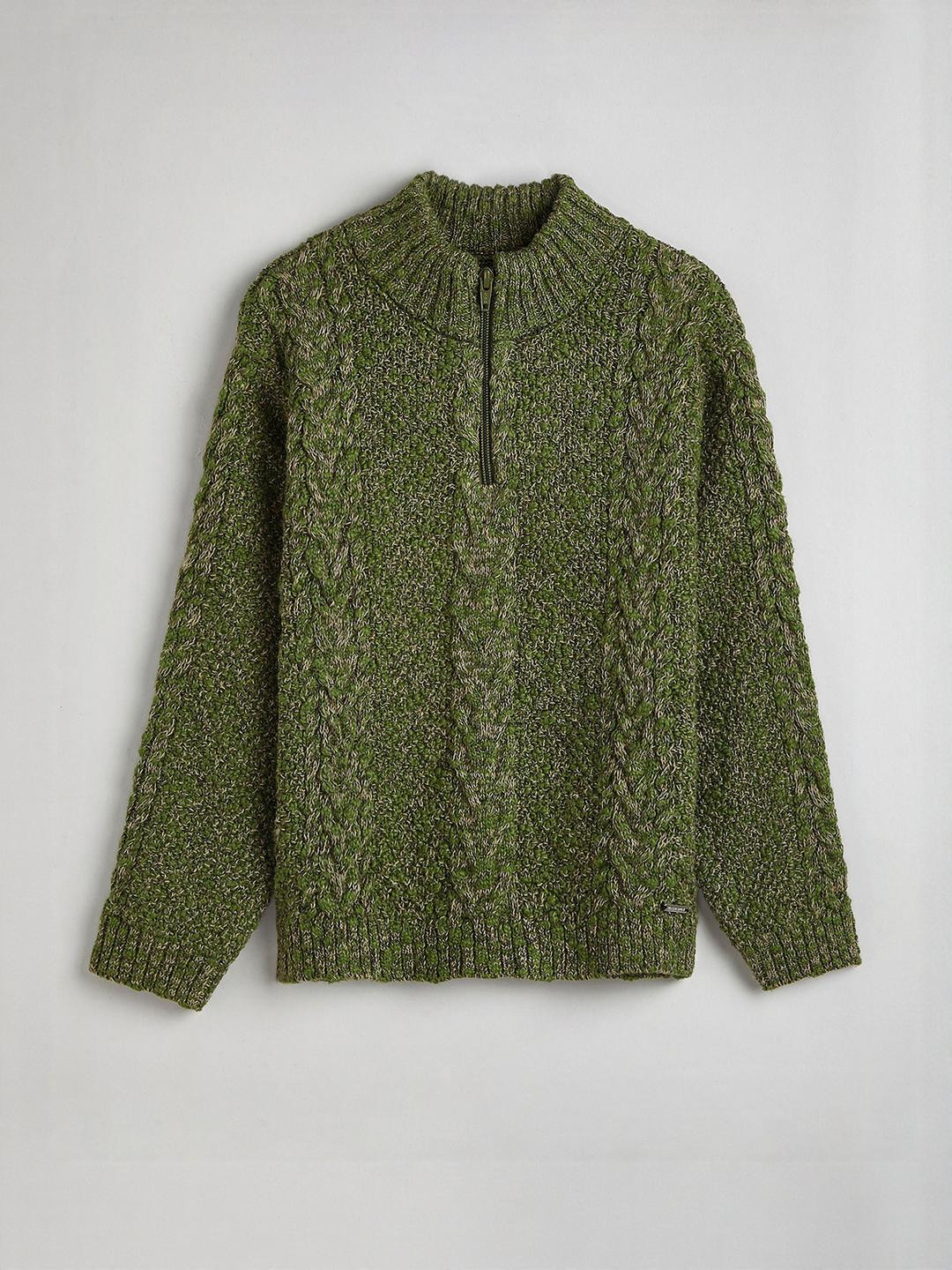 Hopscotch Cable Knit Textured Sweater