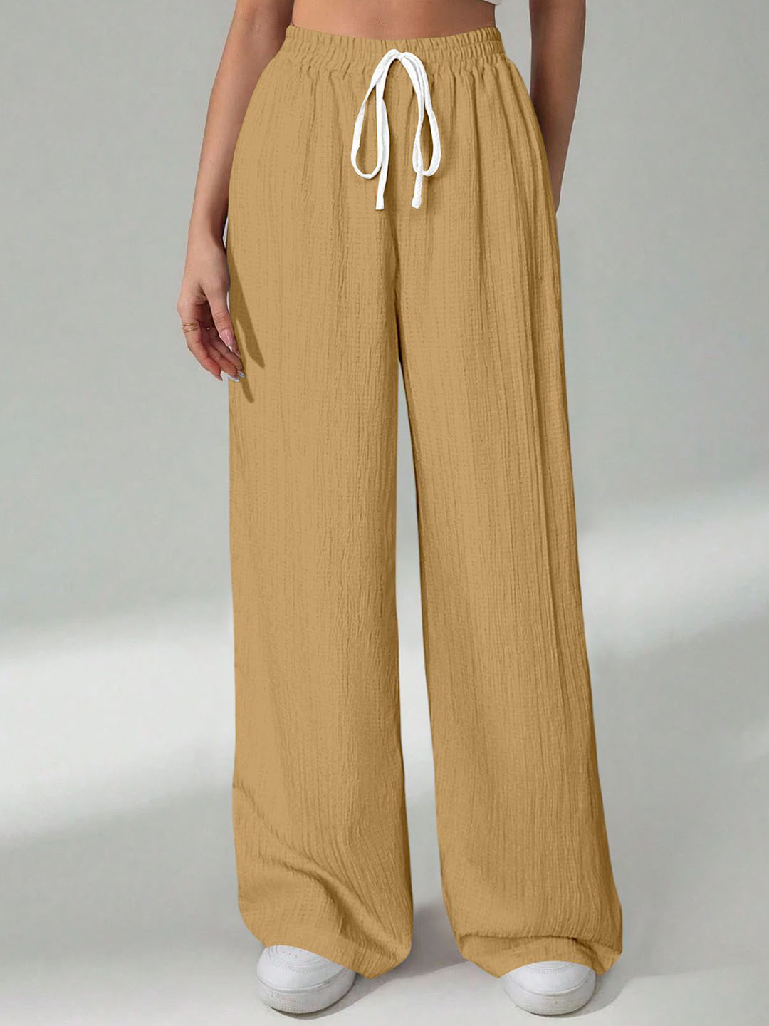 RAJOVATI Women Loose Fit High-Rise Trousers