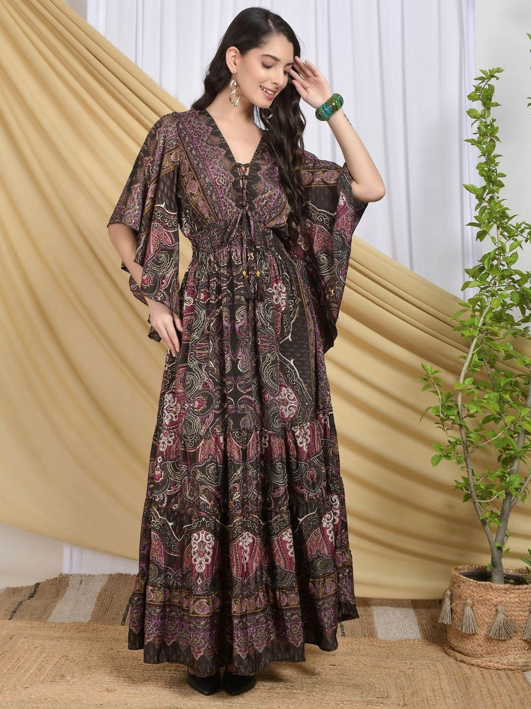 Boholyfe Women Lilith Twilight Paisley Maxi Dress