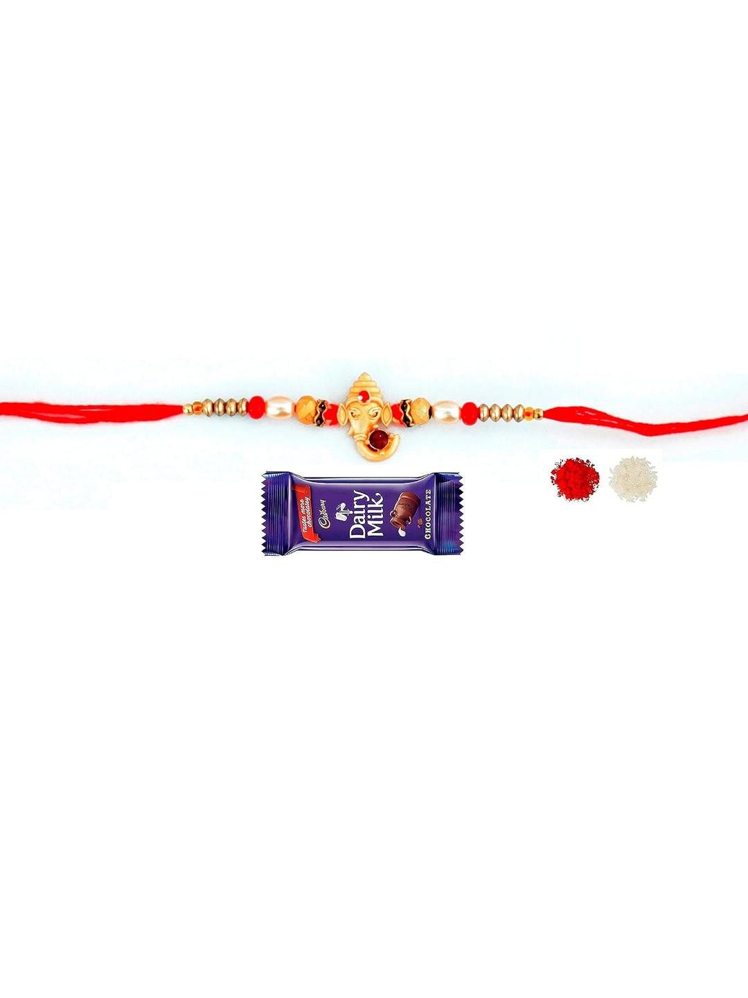 VR Creatives Lord Ganesha Rakhi for Brother with Chocolate 12g