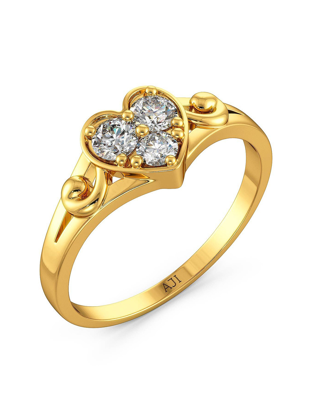 Joyalukkas Kids 22Kt Shimmering Heart Kids Gold Ring -1.104 gms