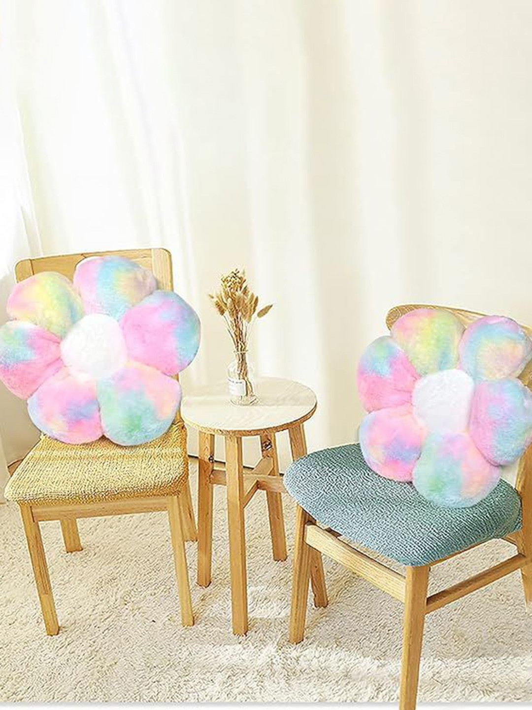 Teddy Daddy Pink & Blue Cotton Sunflower Pillow