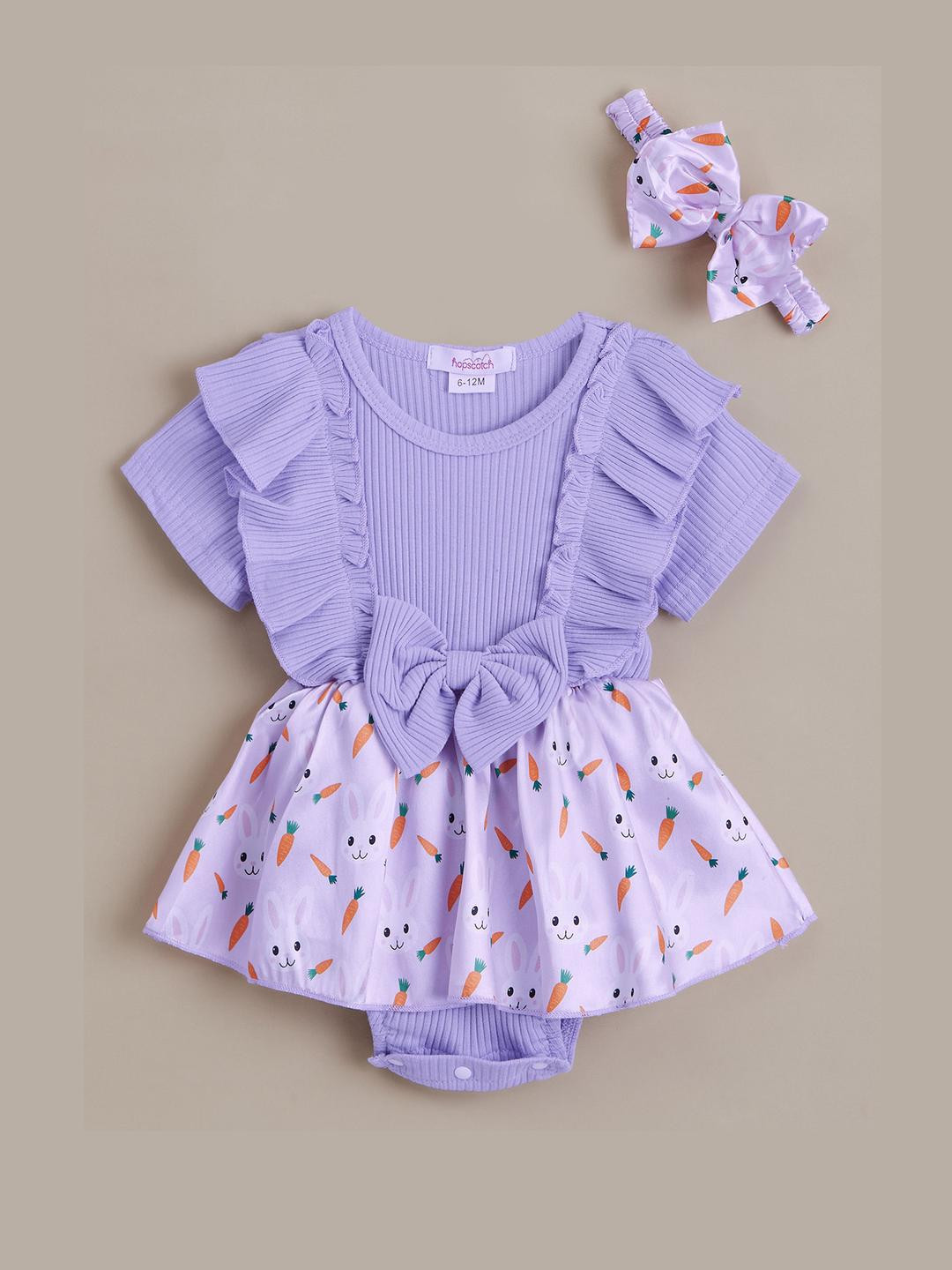 Hopscotch Bunny Print Headband Onesie